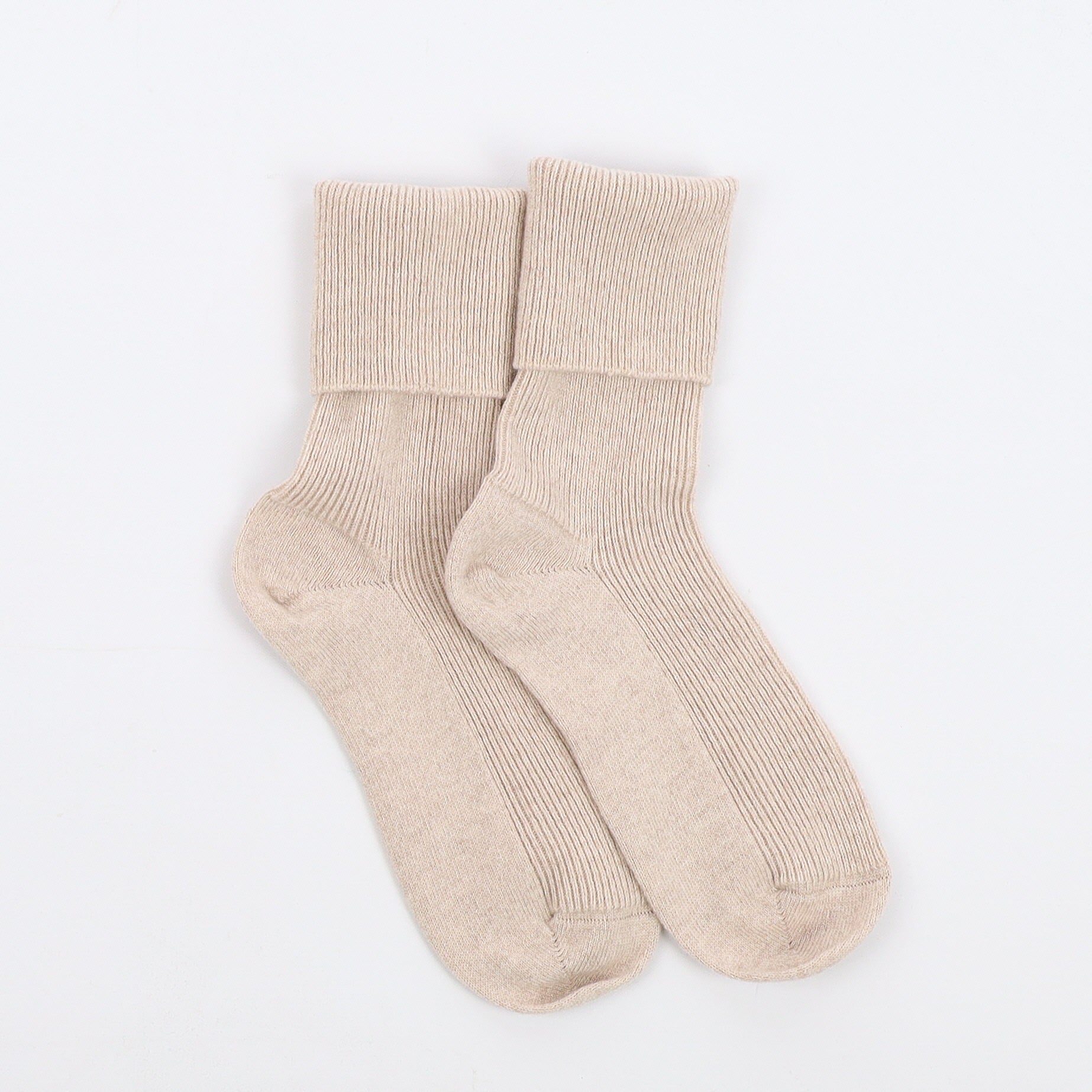 Brand New Scottish Sand Beige Ladies Cashmere Every Day Socks