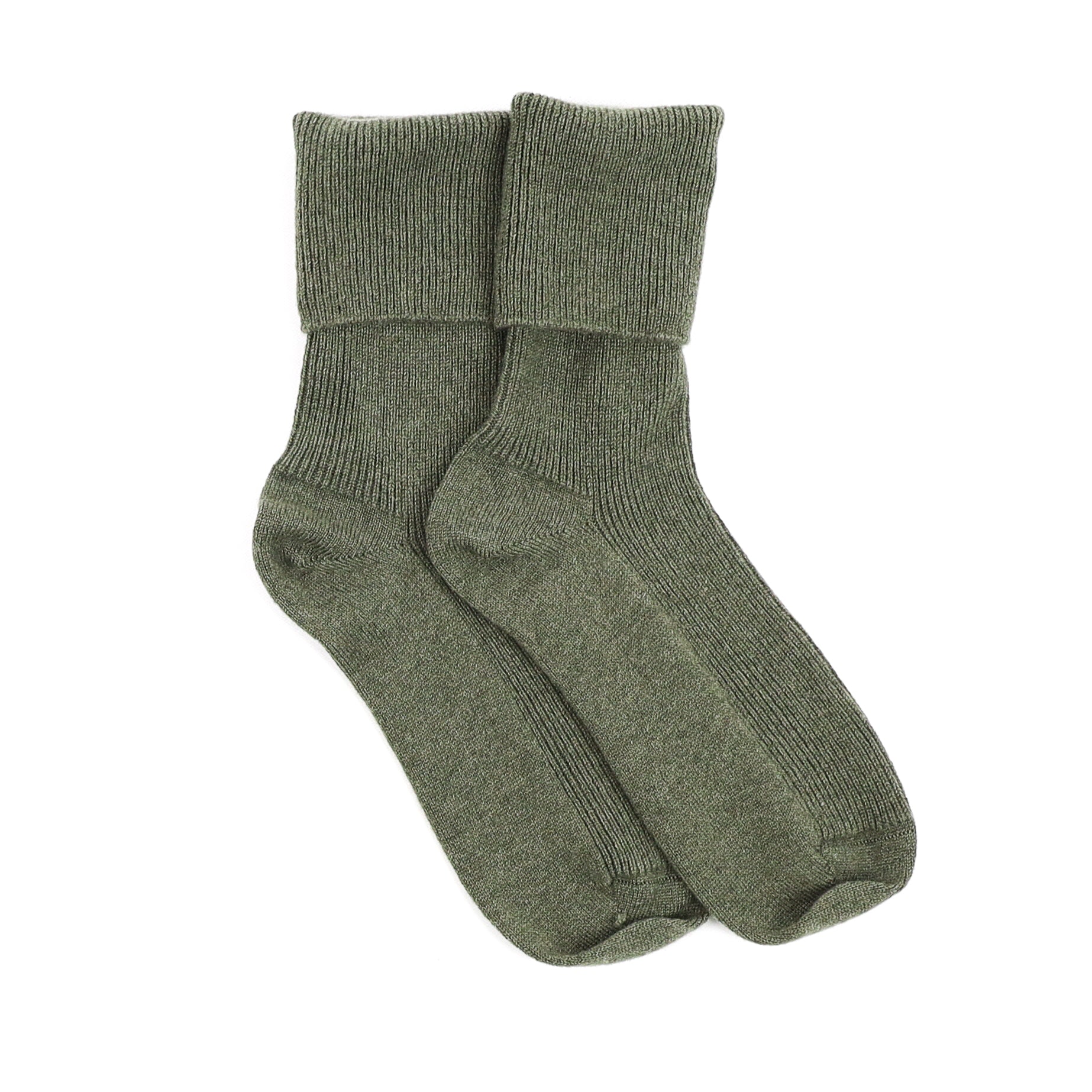 Brand New Scottish Khaki Green Ladies Cashmere Every Day Socks