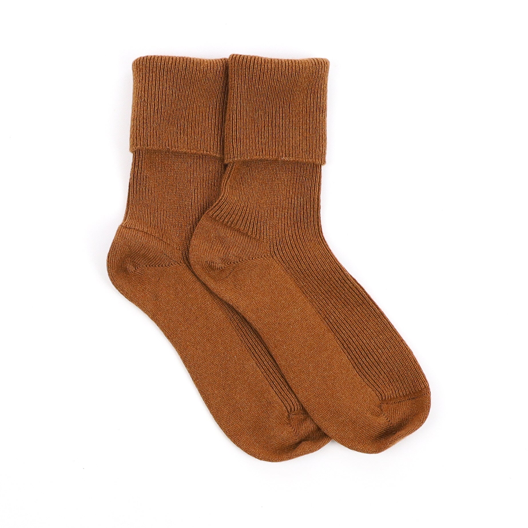 Brand New Scottish Cinnamon Brown Ladies Cashmere Every Day Socks