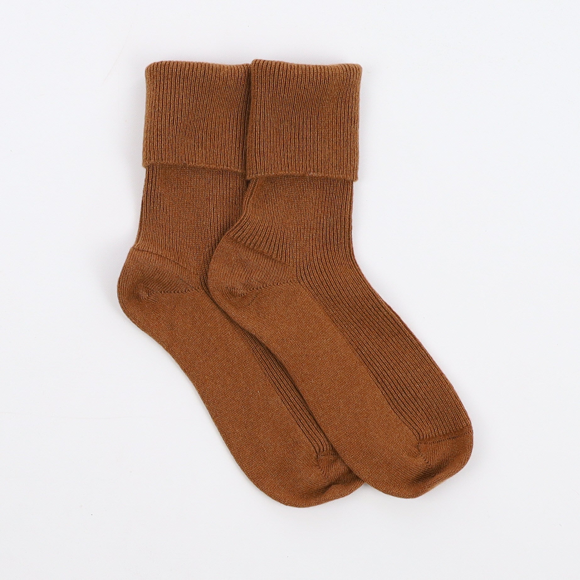 Brand New Scottish Cinnamon Brown Ladies Cashmere Every Day Socks