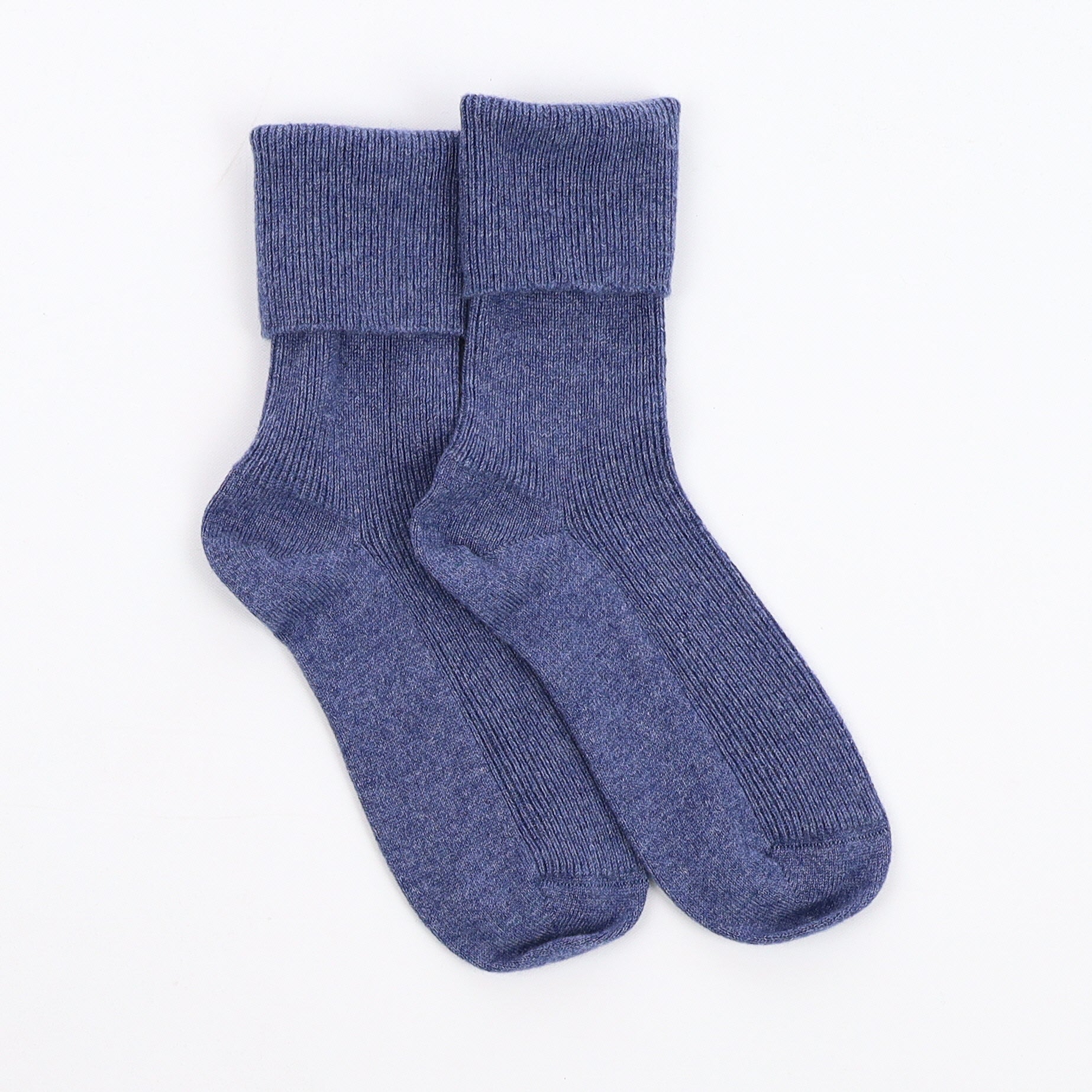 Brand New Scottish Denim Blue Ladies Cashmere Every Day Socks
