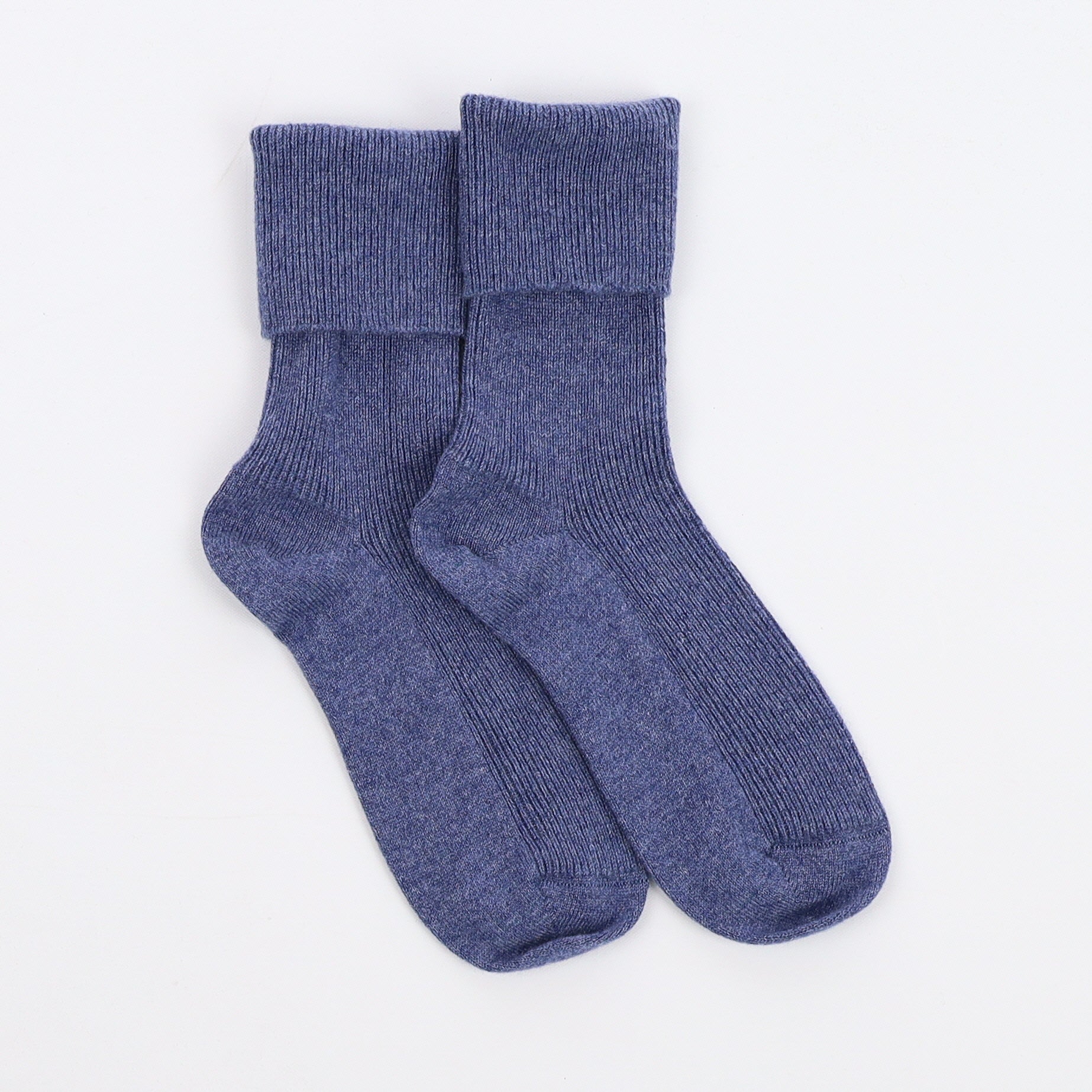 Brand New Scottish Denim Blue Ladies Cashmere Every Day Socks