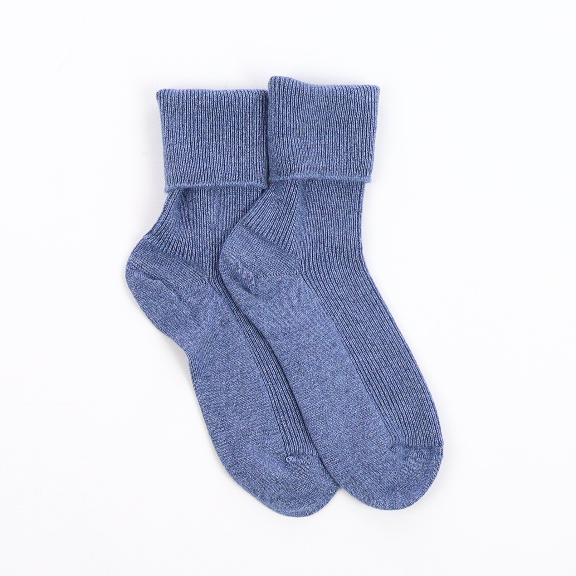 Brand New Scottish Light Denim Blue Ladies Cashmere Every Day Socks