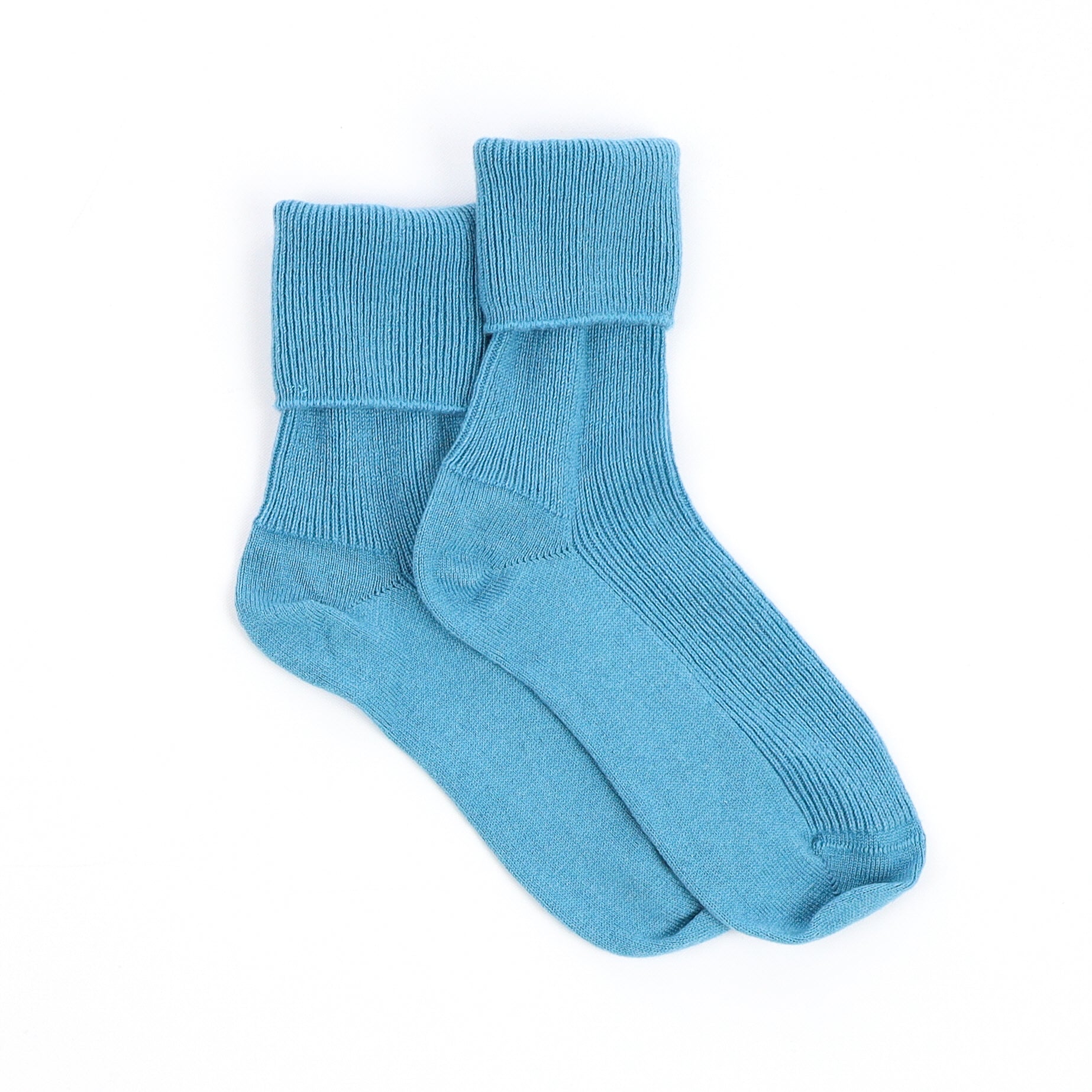 Brand New Scottish Aqua Blue Ladies Cashmere Every Day Socks