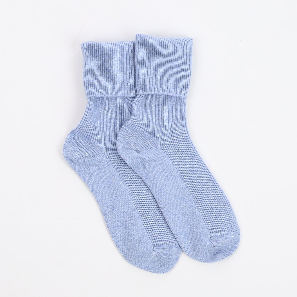 Brand New Scottish Sky Blue Ladies Cashmere Every Day Socks