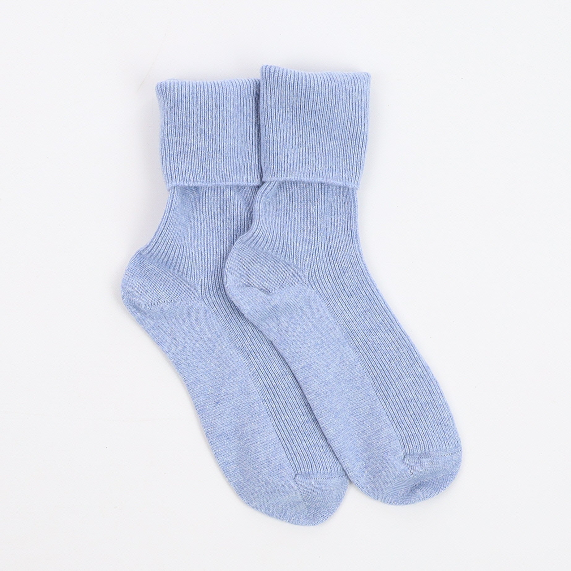 Brand New Scottish Sky Blue Ladies Cashmere Every Day Socks