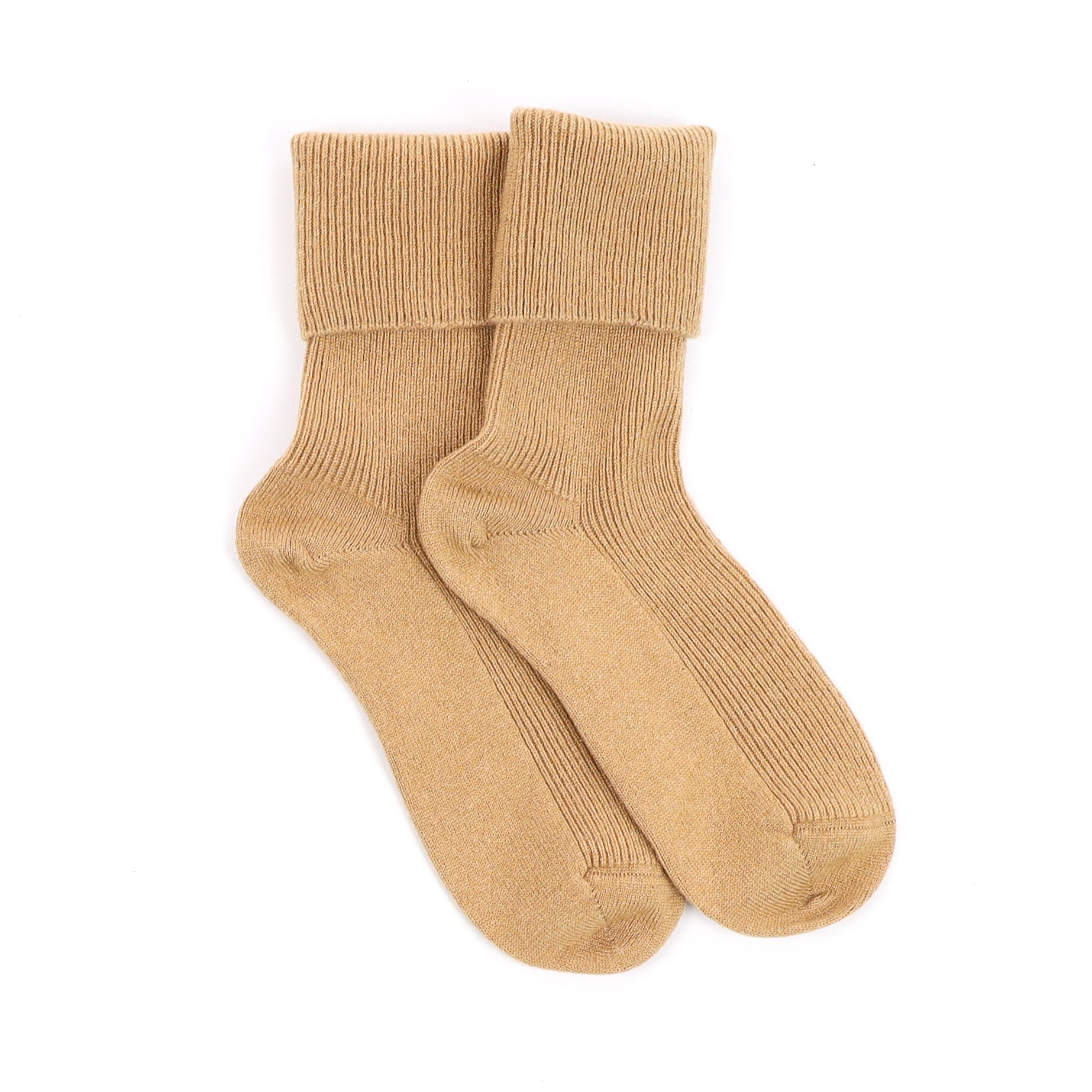 Brand New Scottish Camel Brown Ladies Cashmere Every Day Socks