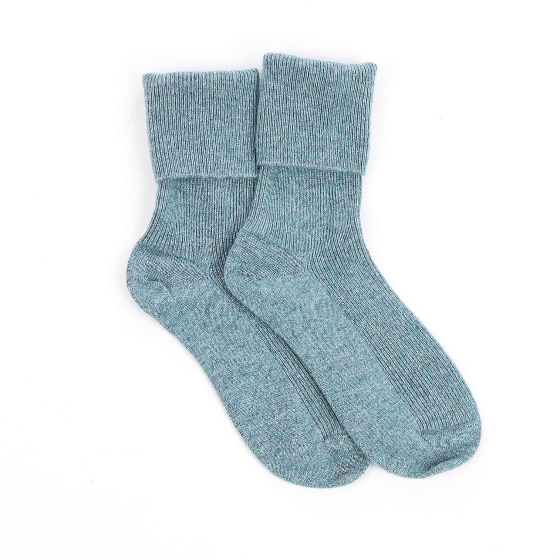 Brand New Scottish Duck Egg Blue Ladies Cashmere Every Day Socks