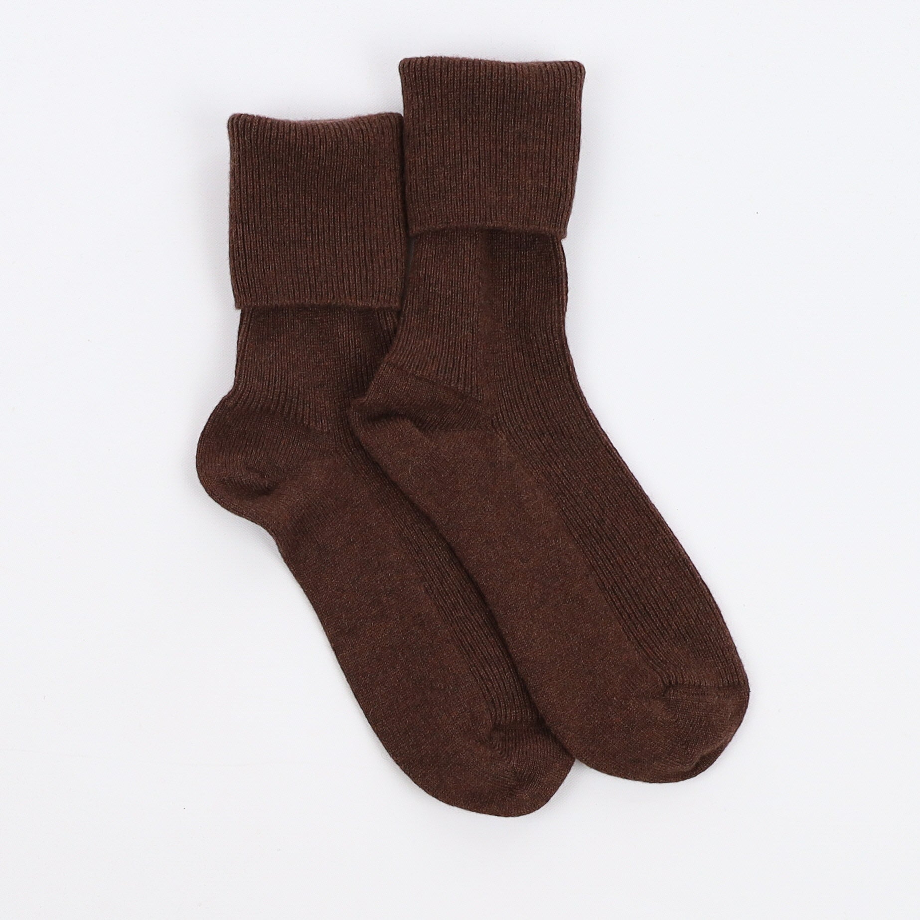 Brand New Scottish Chocolate Brown Ladies Cashmere Every Day Socks
