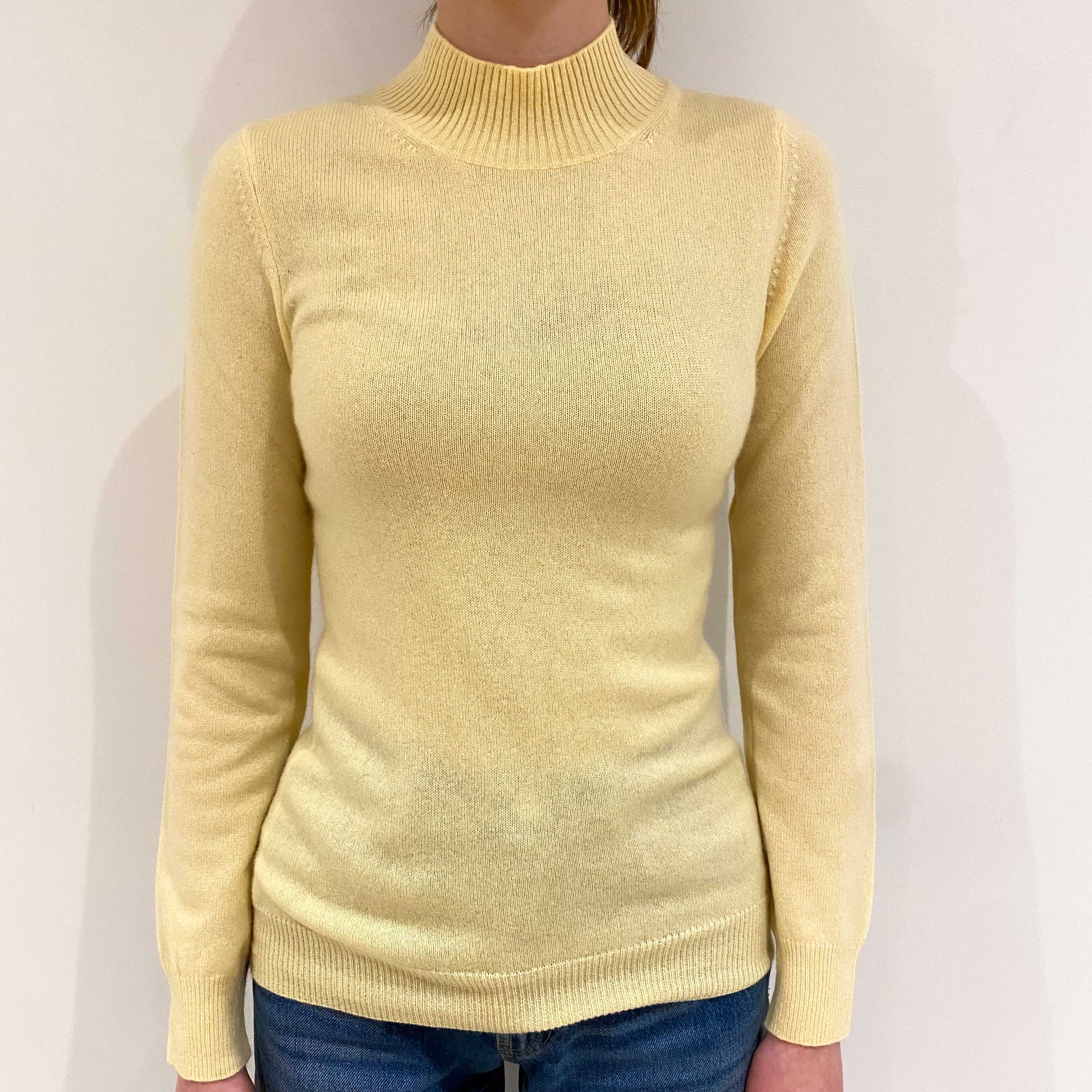 Primrose Yellow Cashmere Turtle Neck Jumper Extra Small