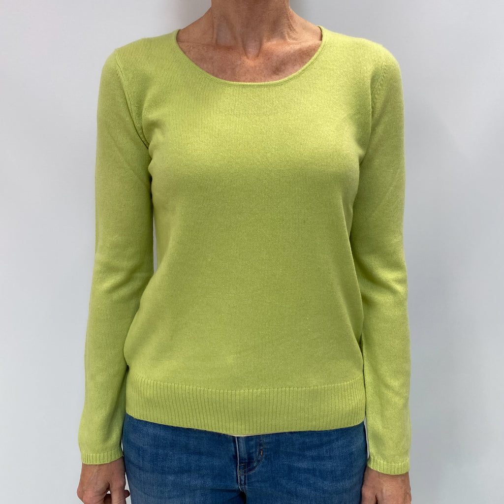 Key lime Green Cashmere Crew Neck Jumper Small