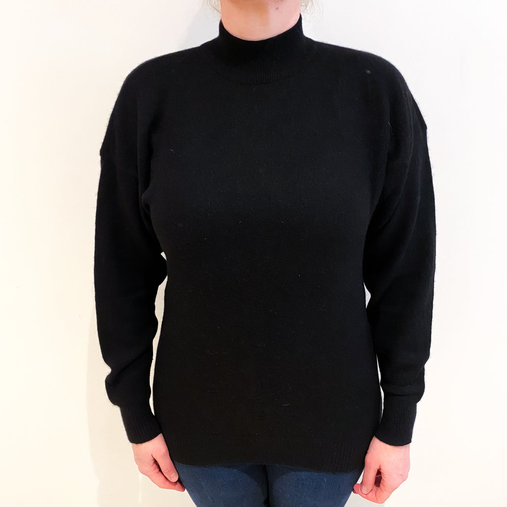 Black Cashmere Turtle Neck Jumper Large