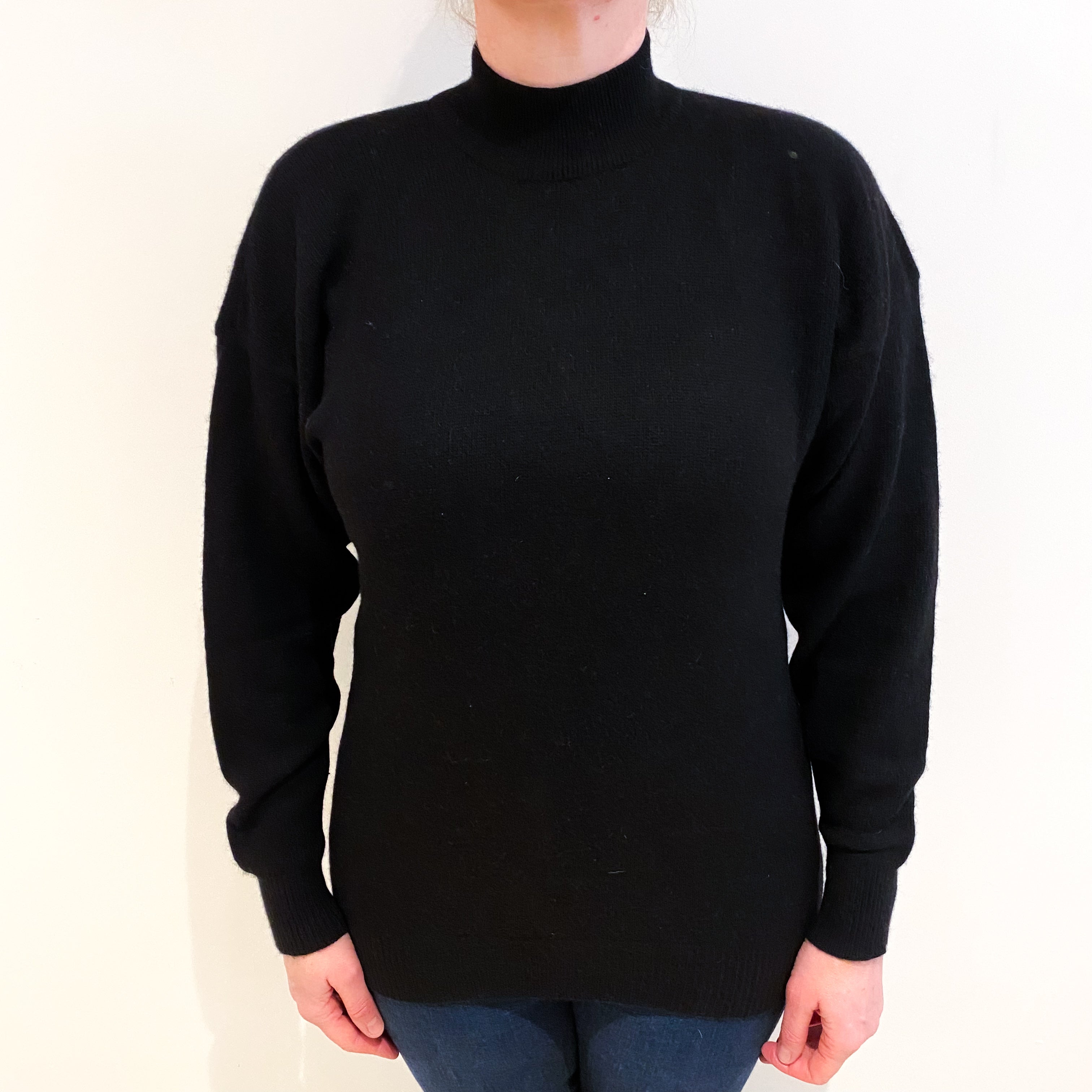 Black Cashmere Turtle Neck Jumper Large