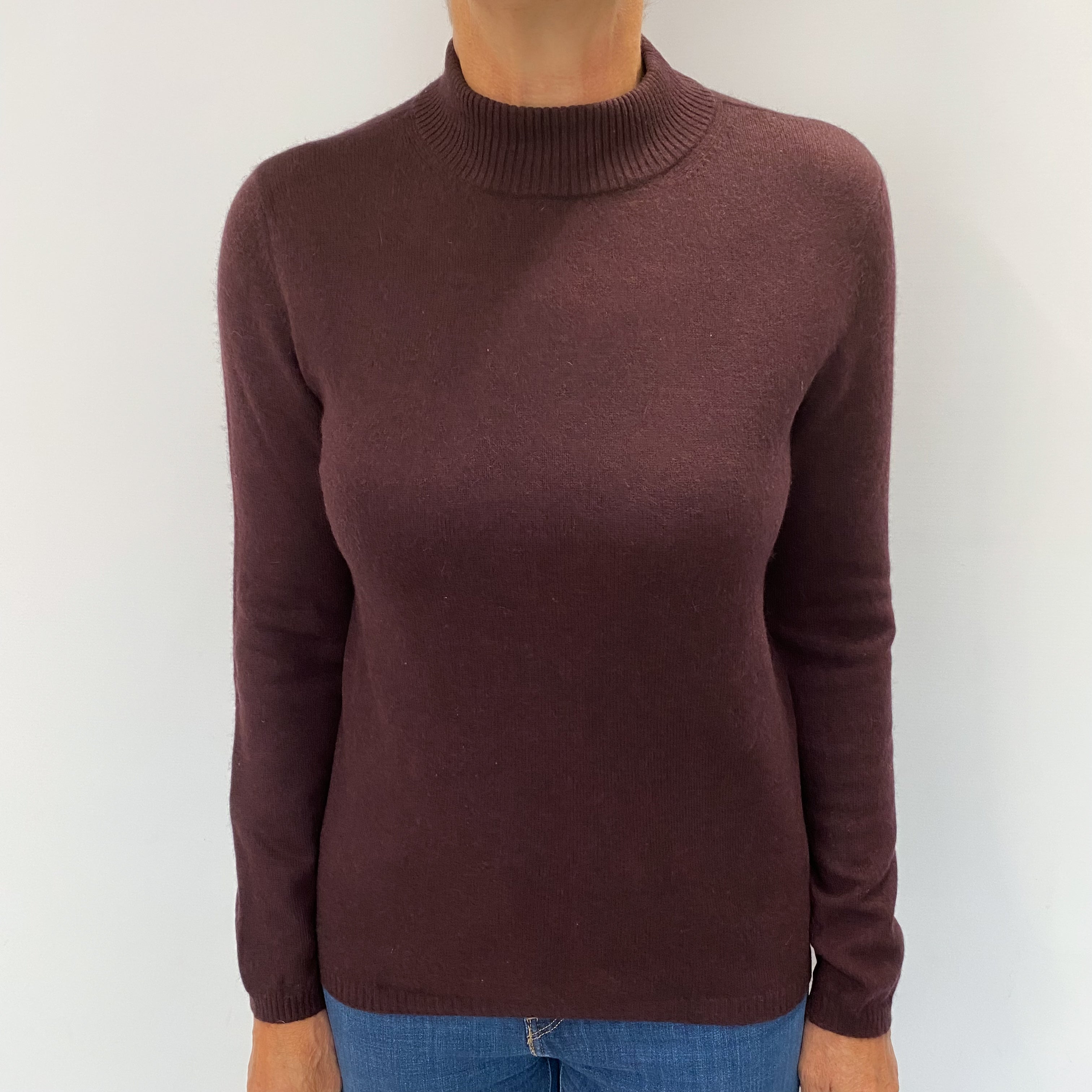 Port Purple Cashmere Turtle Neck Jumper Medium