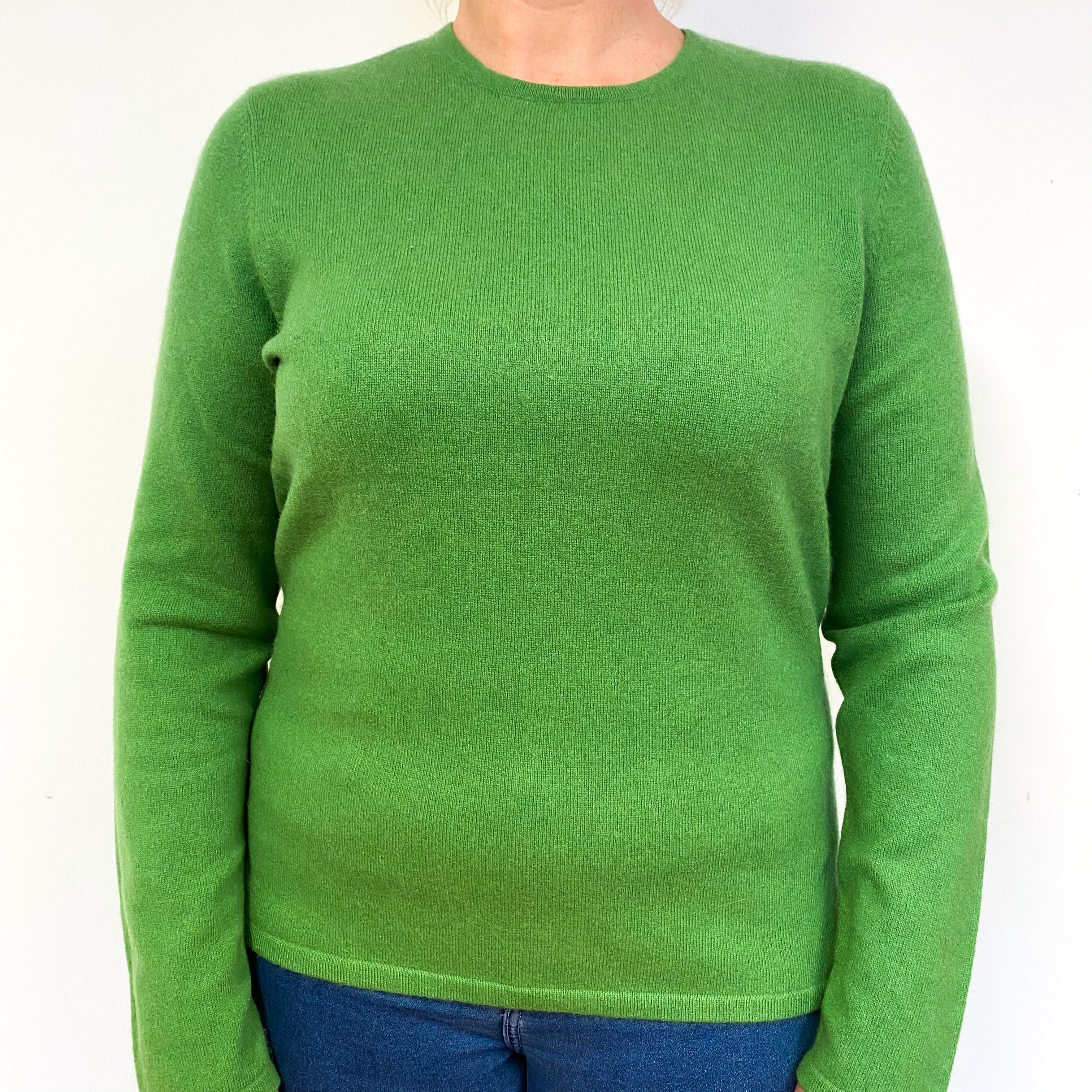 Pear Green Cashmere Crew Neck Jumper Large