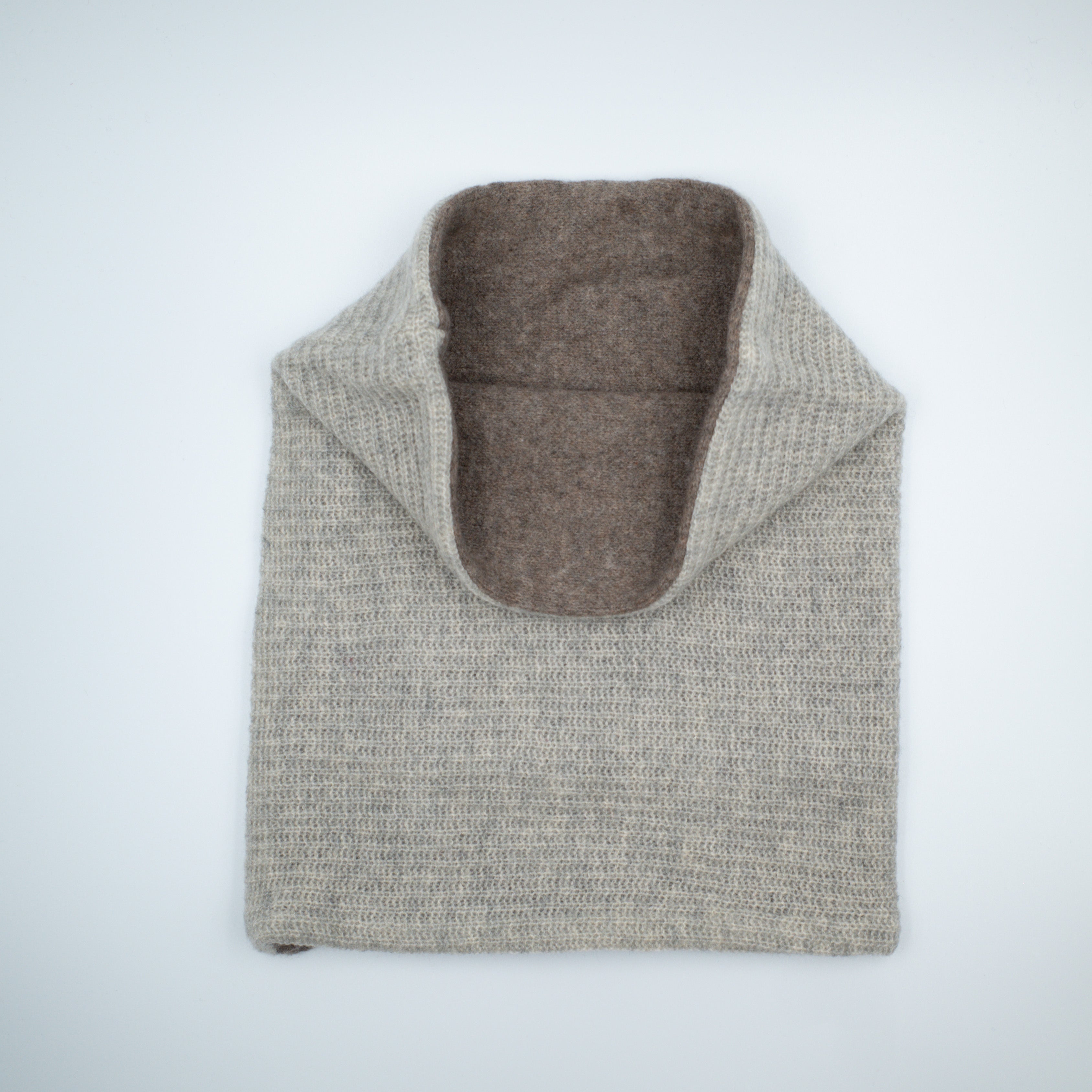 Smoke Grey and Mocha Luxury Double Layered Snood