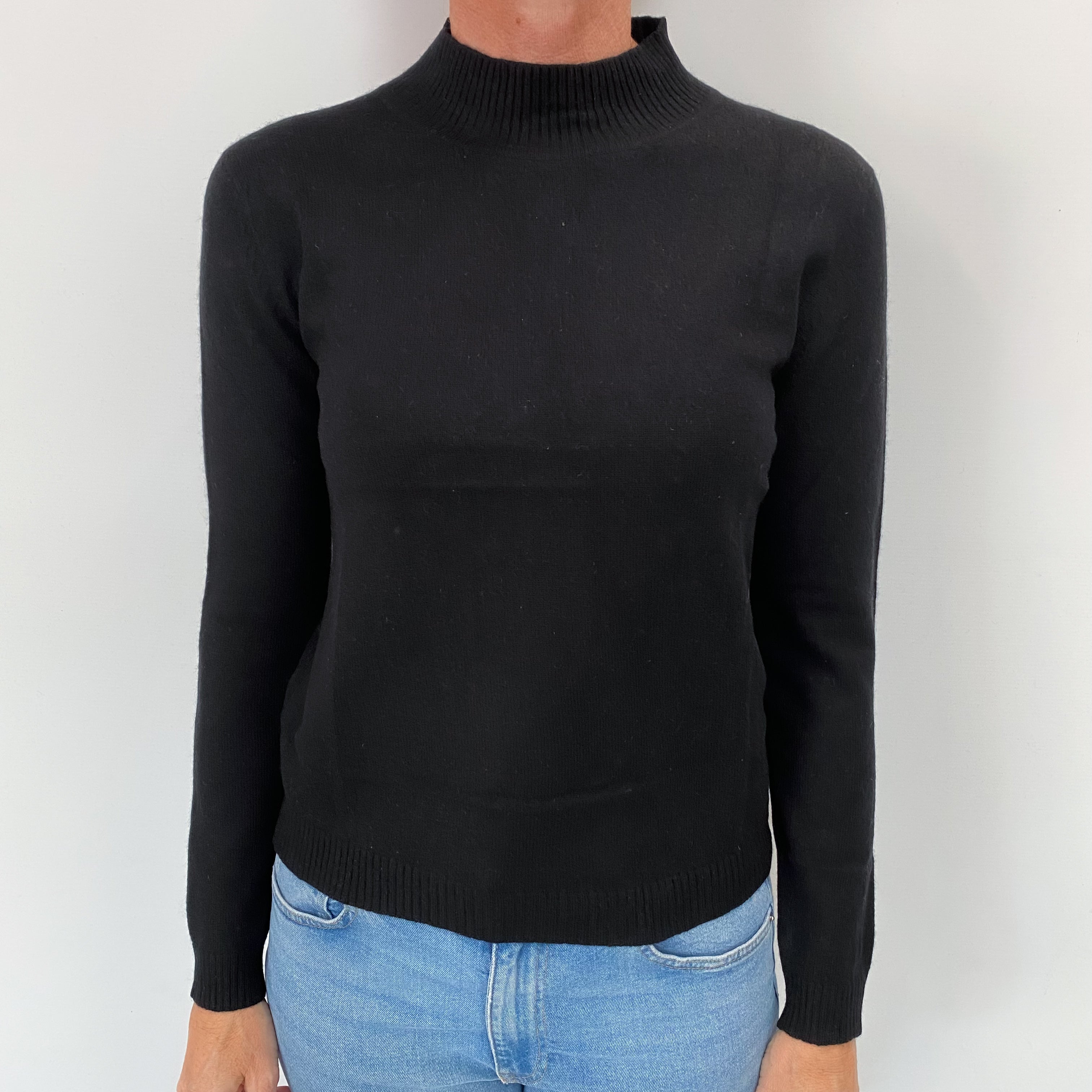 Black Cashmere Turtle Neck Jumper Small