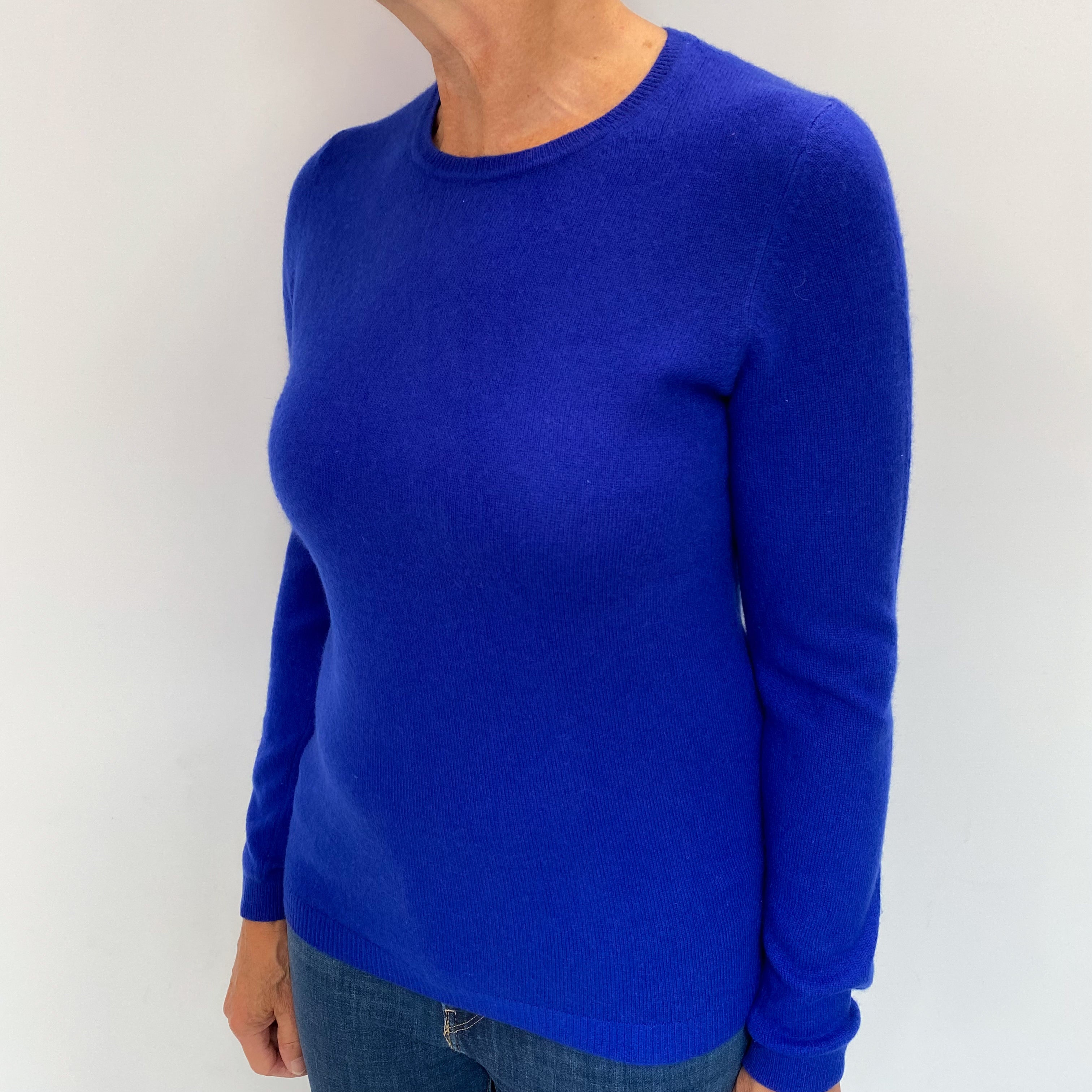 Admiral Blue Cashmere Crew Neck Jumper Medium