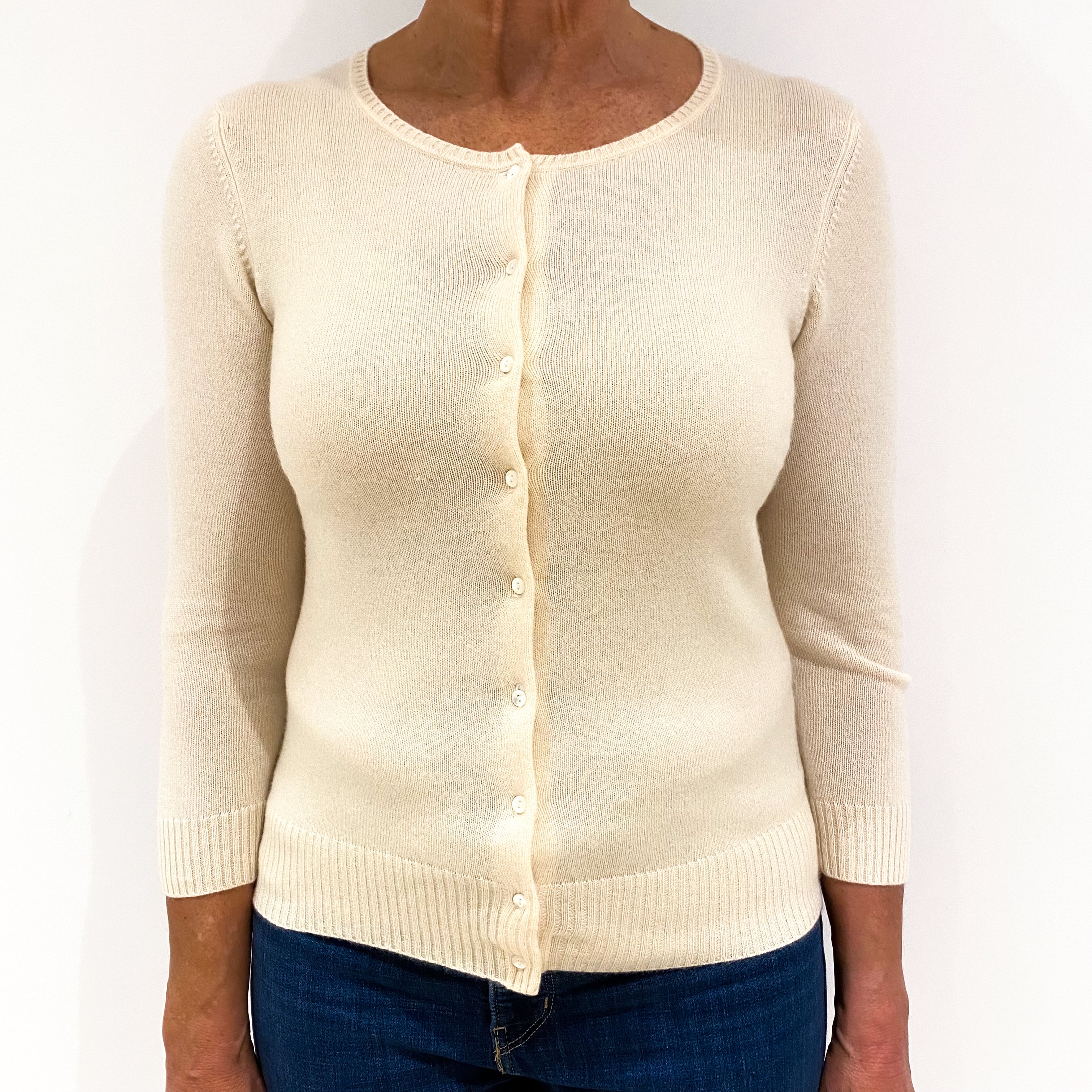 Cream Cashmere Cardigan Medium