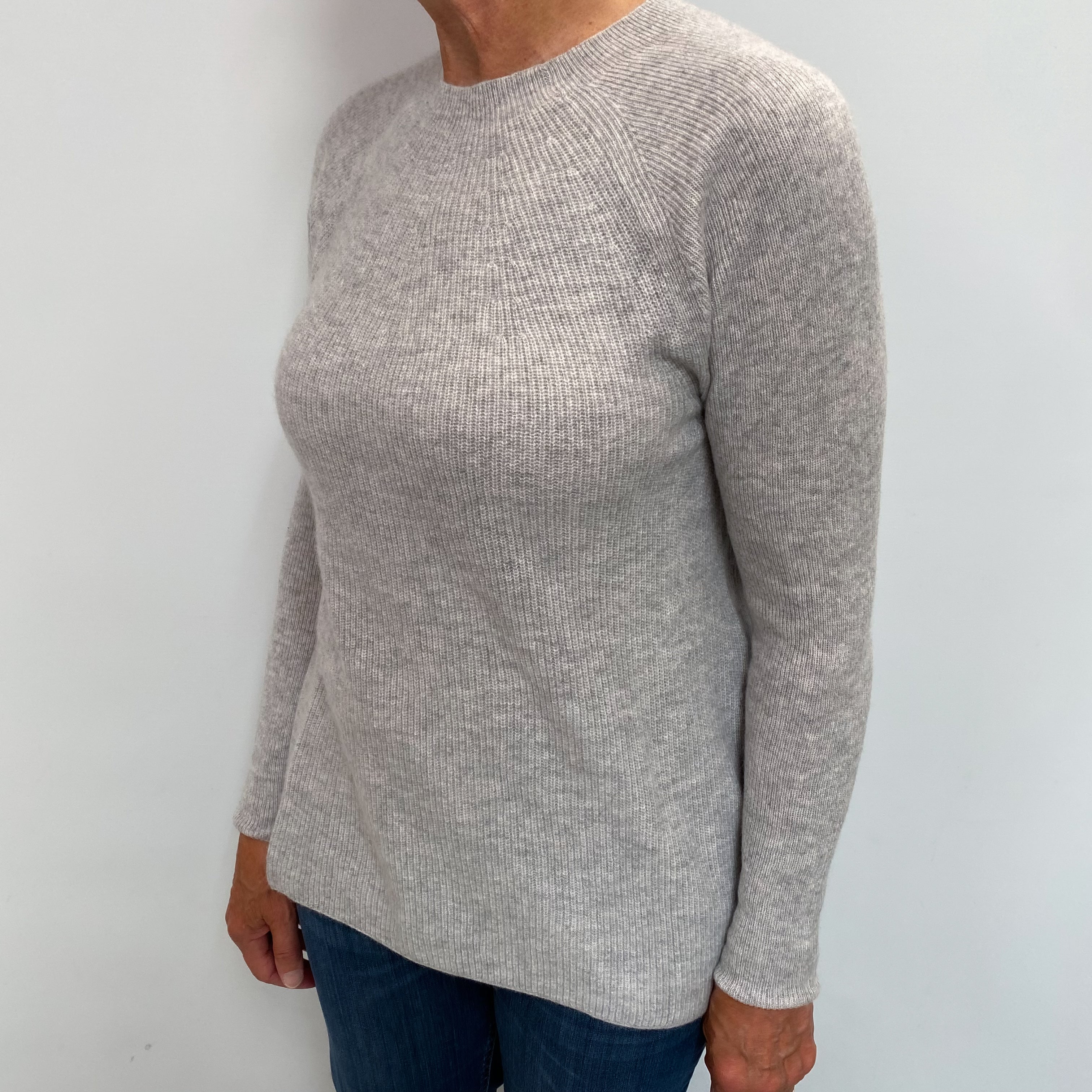 Smoke Grey Cashmere Crew Neck Jumper Medium