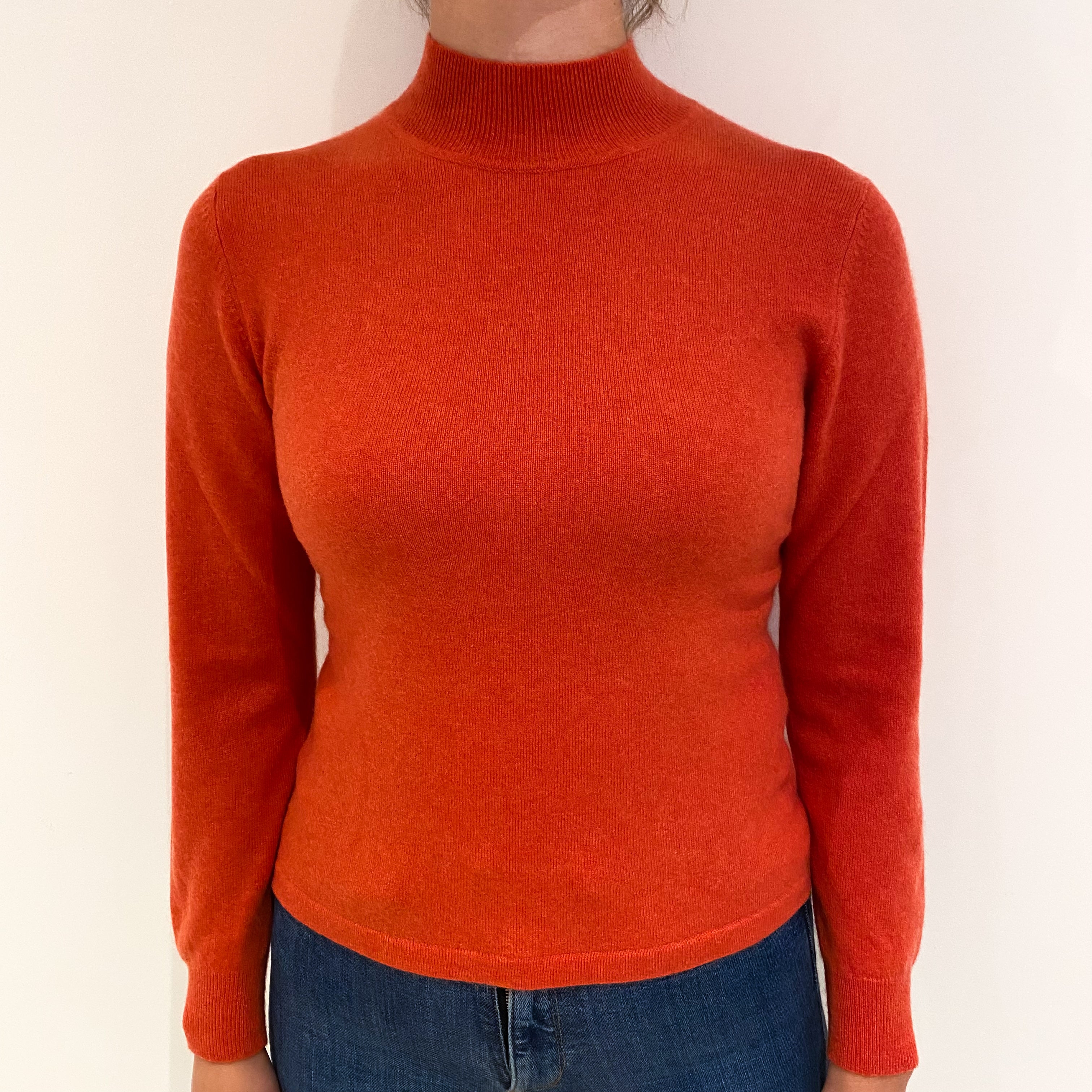 Sienna Orange Cashmere Turtle Neck Jumper Small