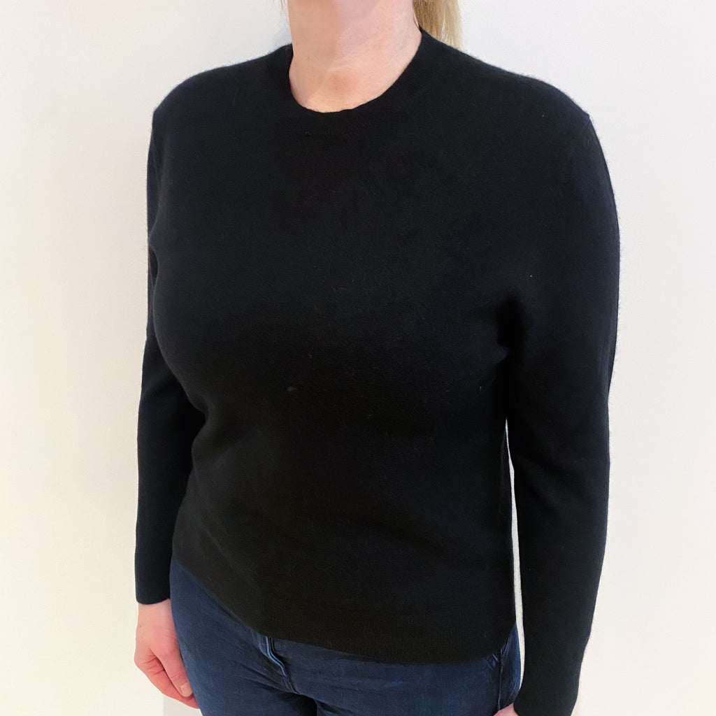 Black Cashmere Crew Neck Jumper Large