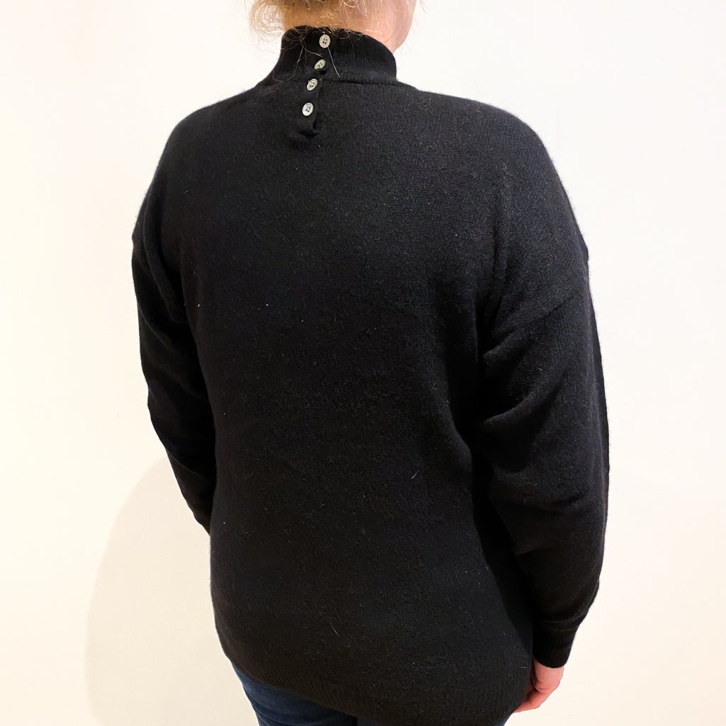 Black Cashmere Turtle Neck Jumper Large