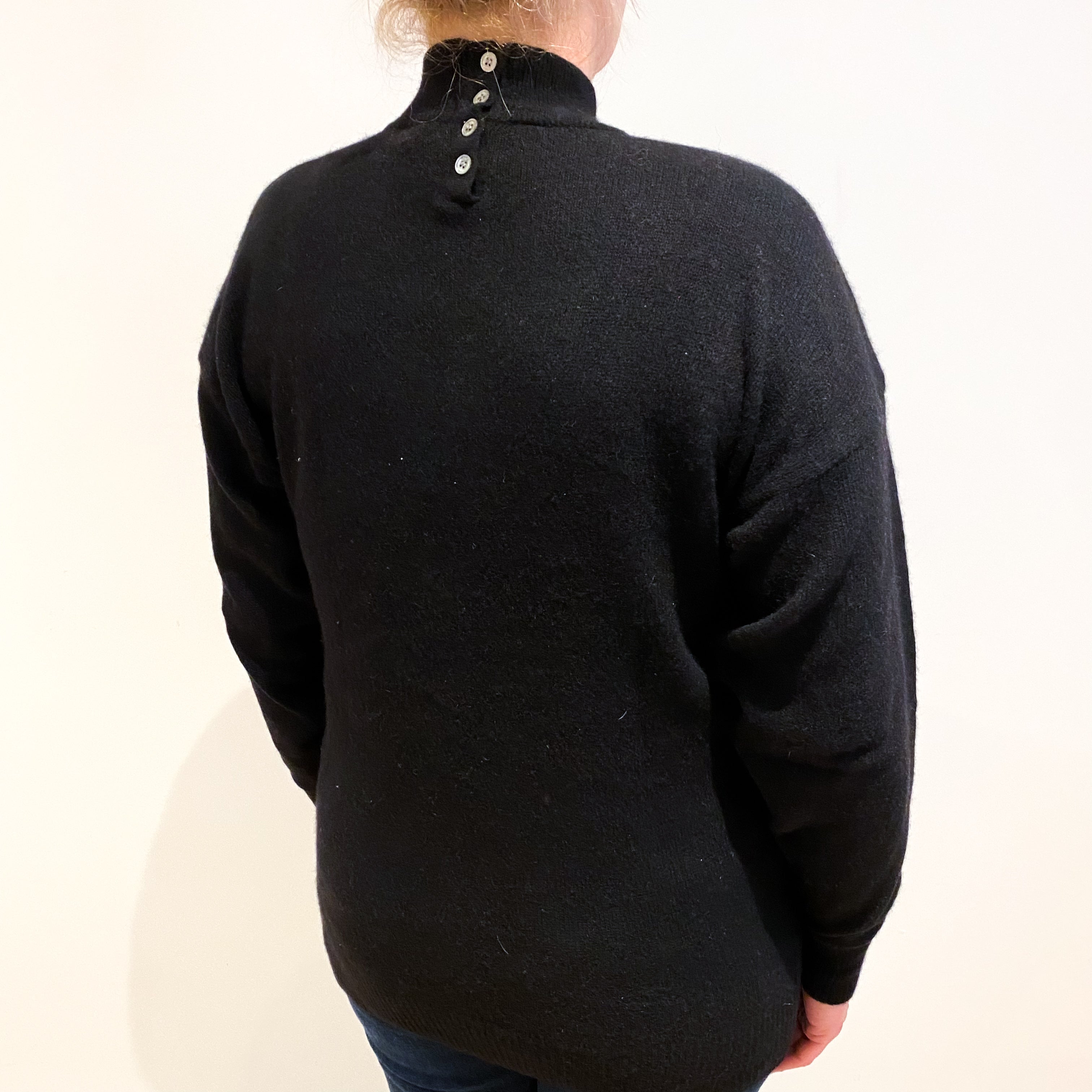 Black Cashmere Turtle Neck Jumper Large