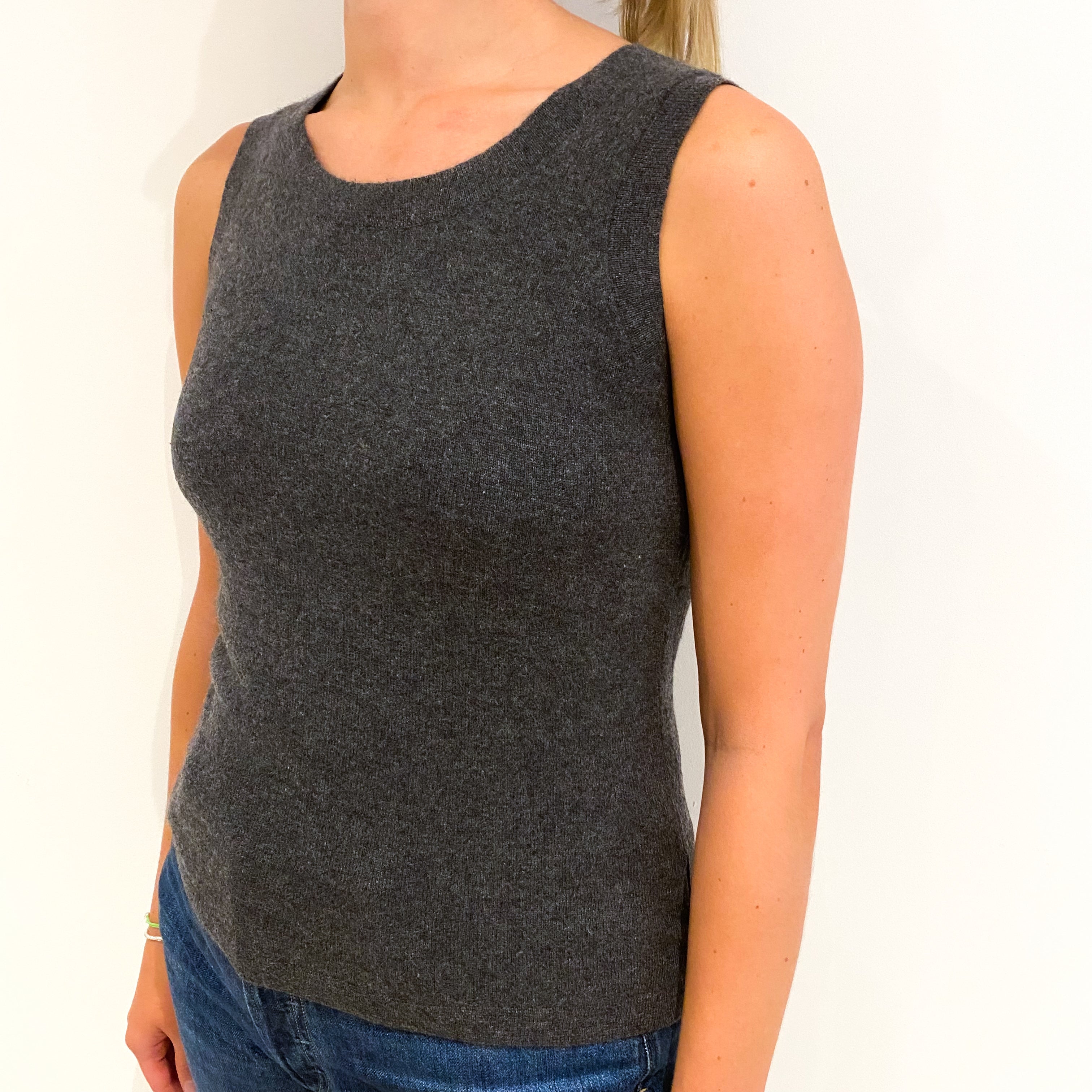 Slate Grey Cashmere Tank Top Small