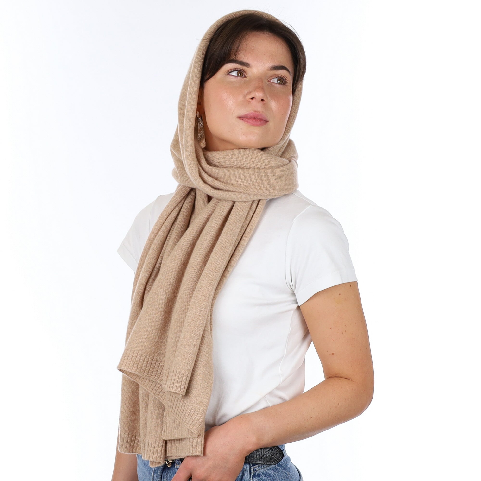 Brand New Caramel Recycled Cashmere Wrap
