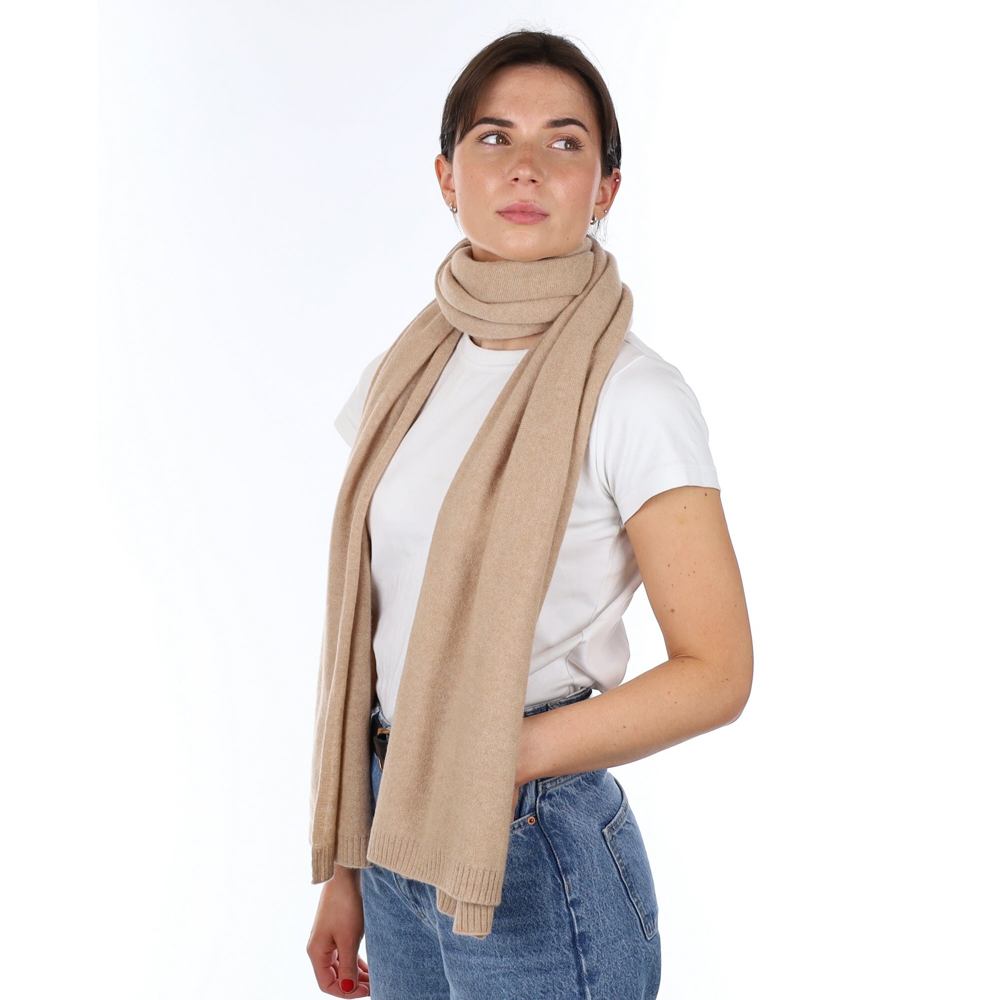 Brand New Caramel Recycled Cashmere Wrap