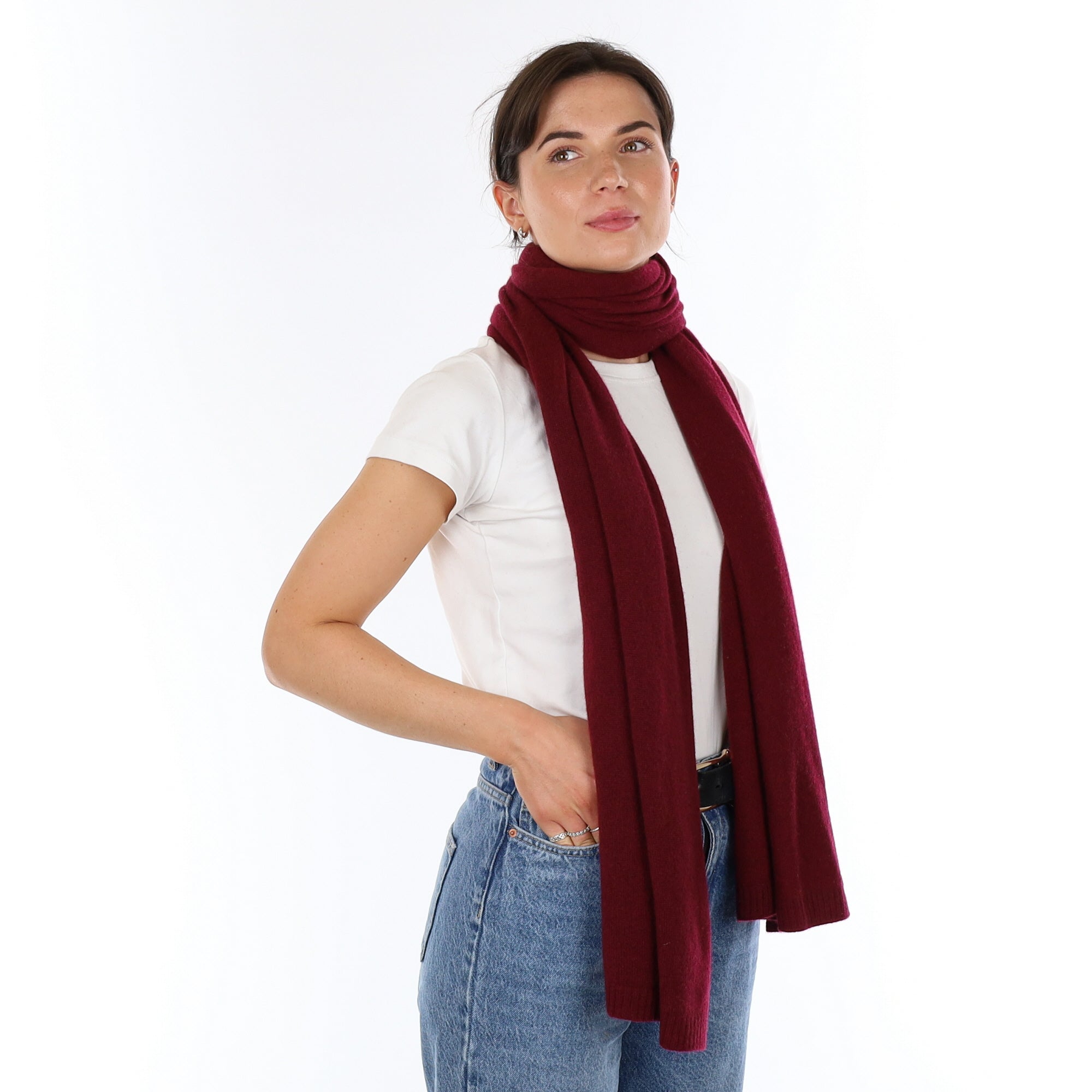 Brand New Rich Wine Recycled Cashmere Wrap