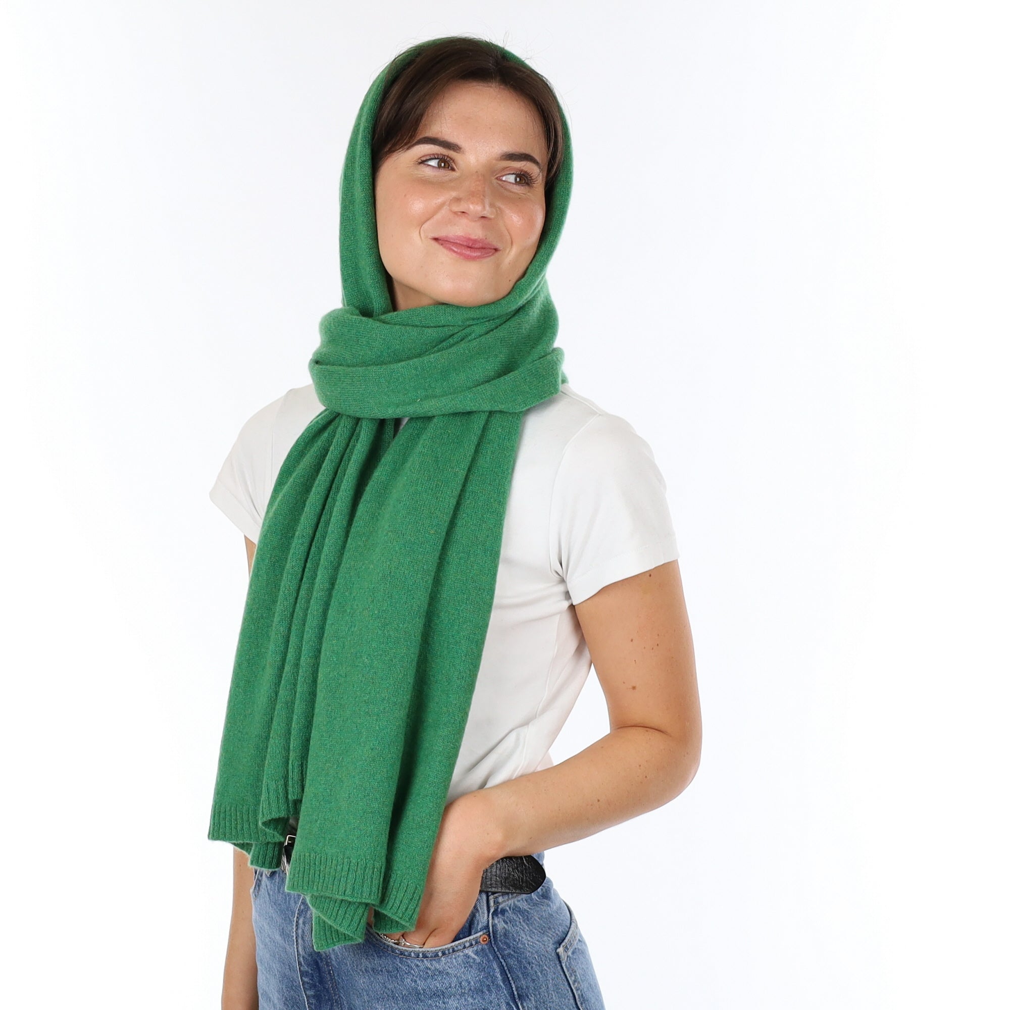 Brand New Shamrock Green Recycled Cashmere Wrap