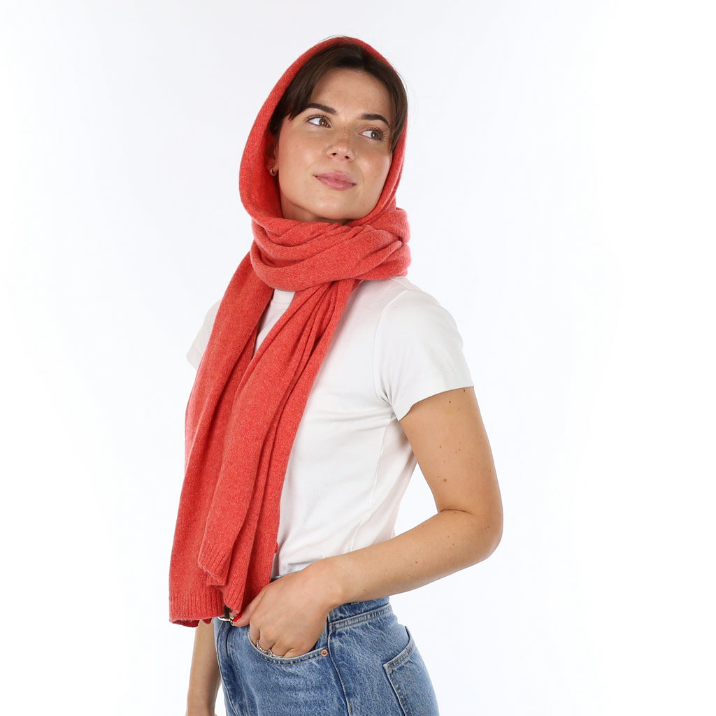 Brand New Watermelon Orange Recycled Cashmere Wrap