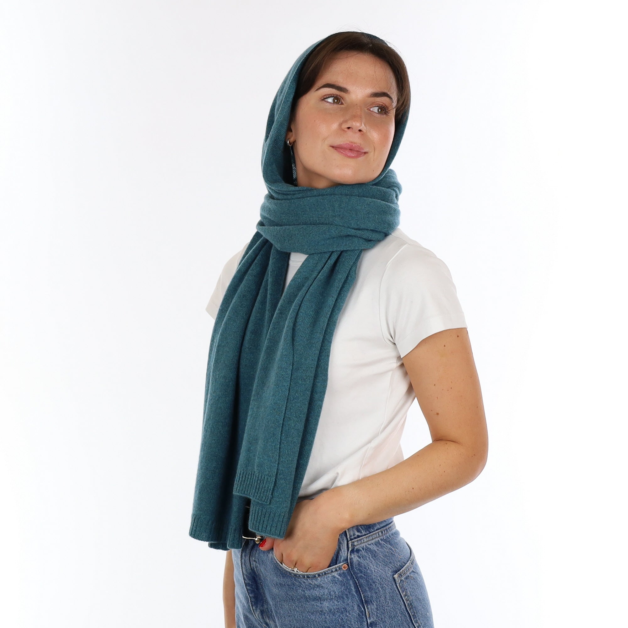 Brand New Ocean Green Recycled Cashmere Wrap