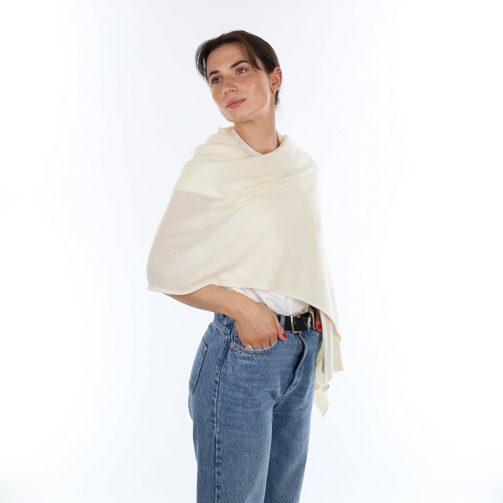 Brand New Chalk Recycled Cashmere Wrap