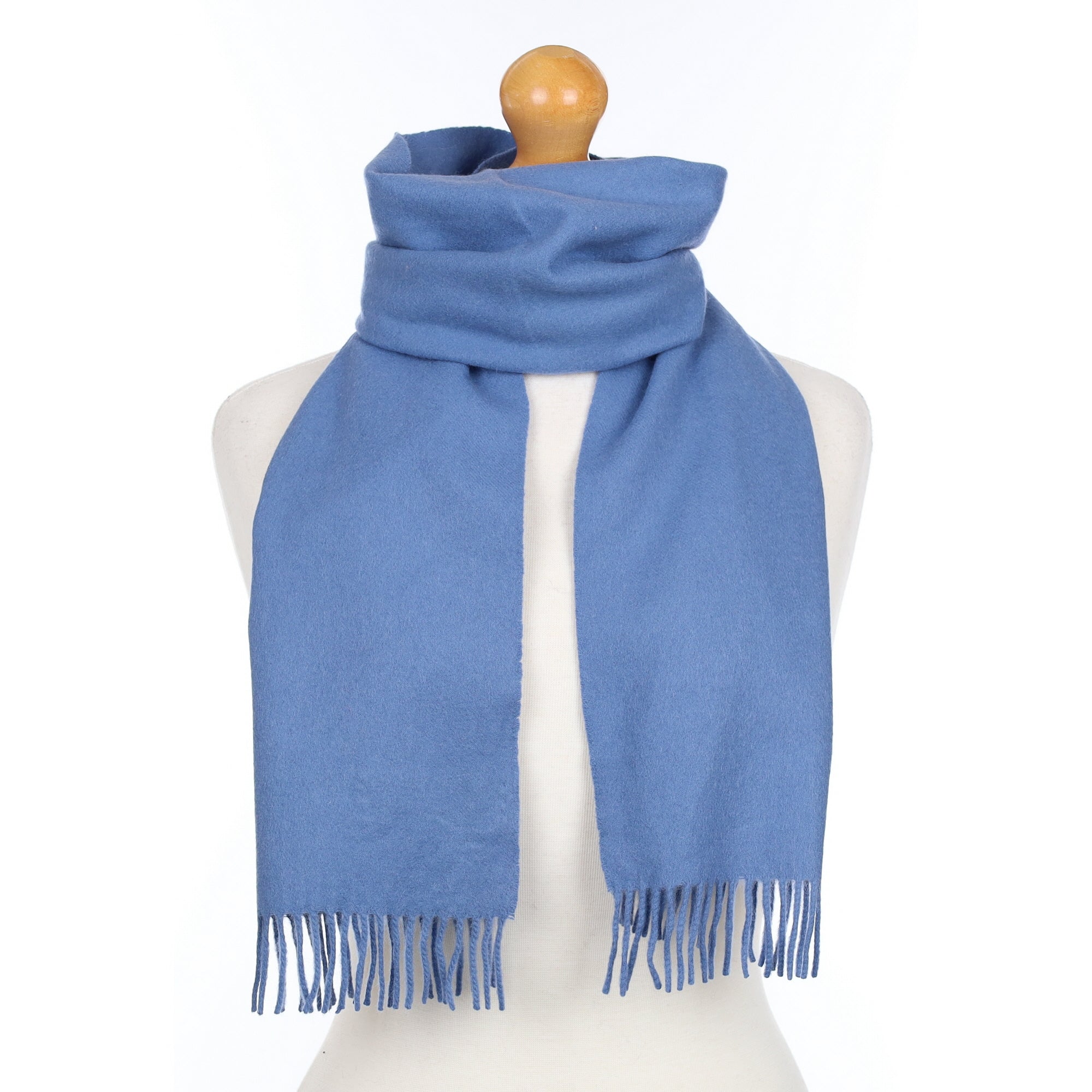 Dusky Blue Woven Cashmere Scarf