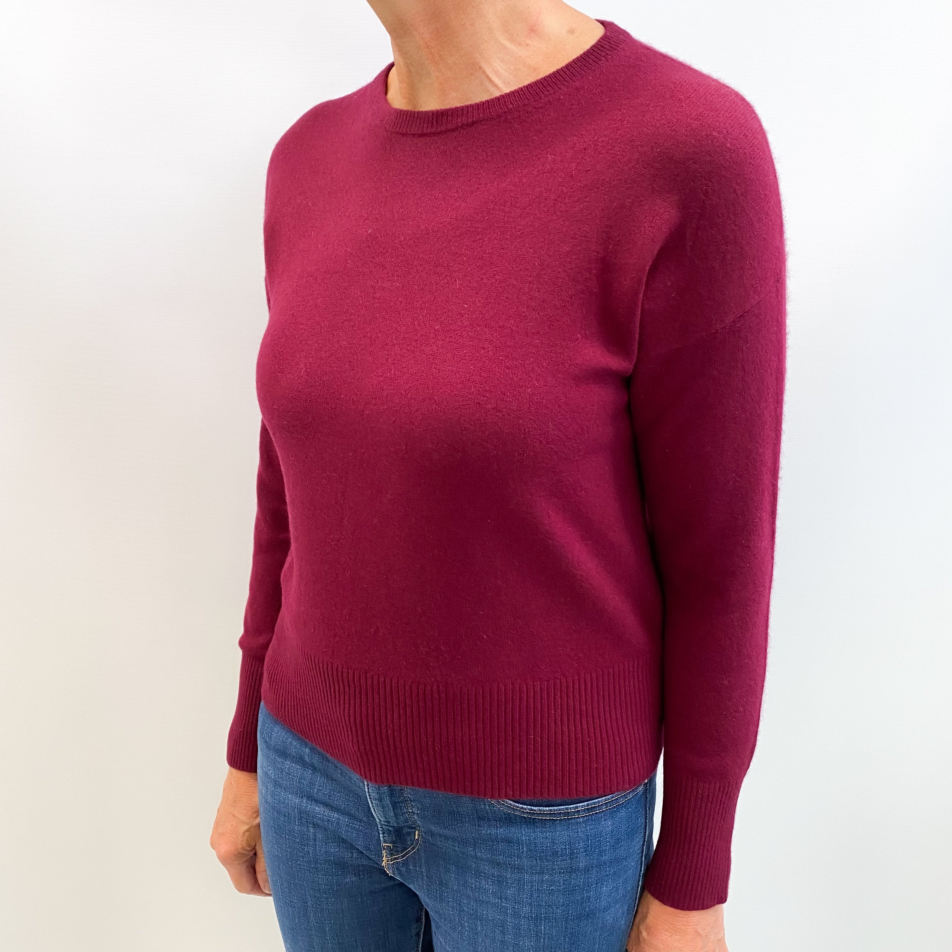 Mulberry Red Cashmere Crew Neck Jumper Medium