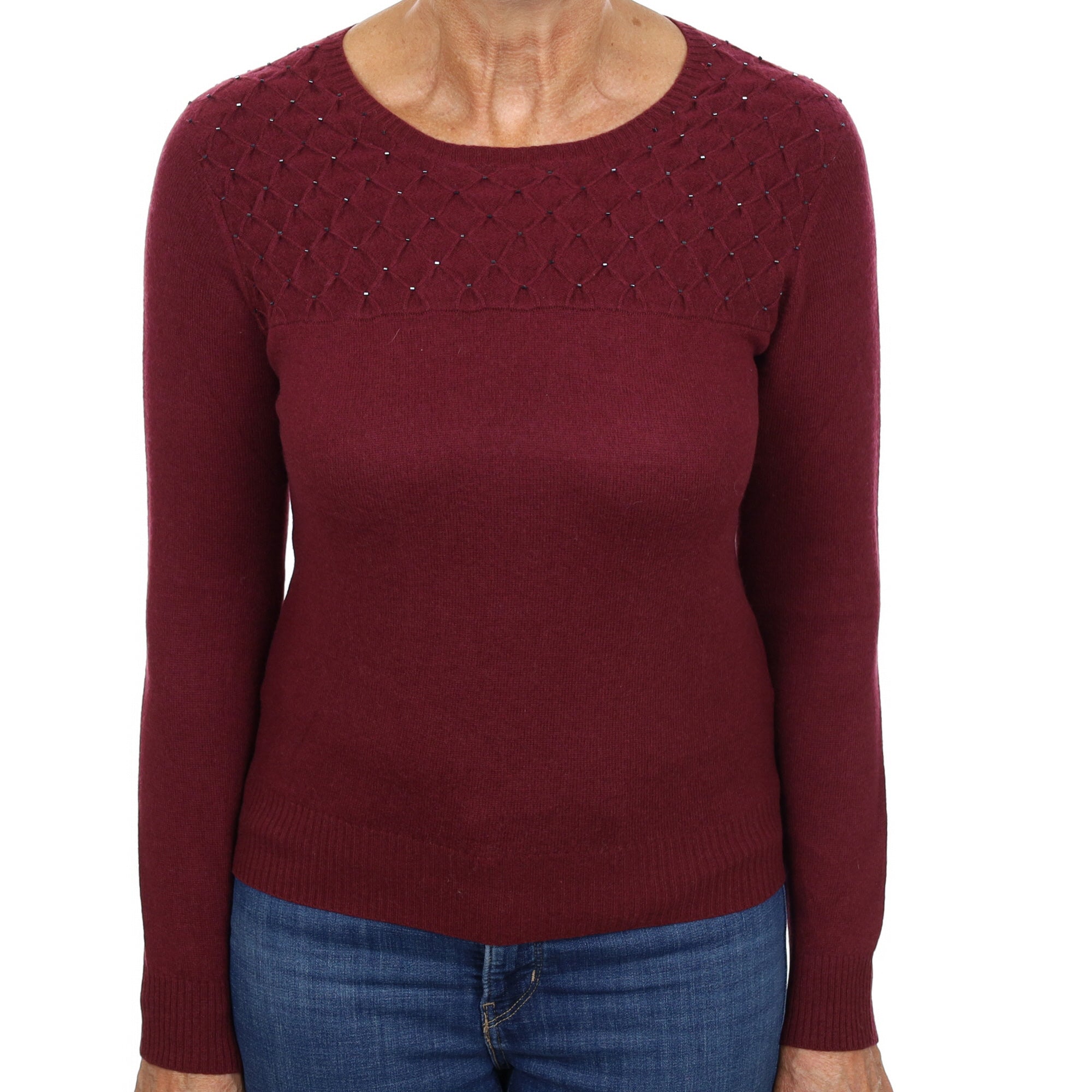 Mulberry Purple Cashmere Crew Neck Jumper Medium