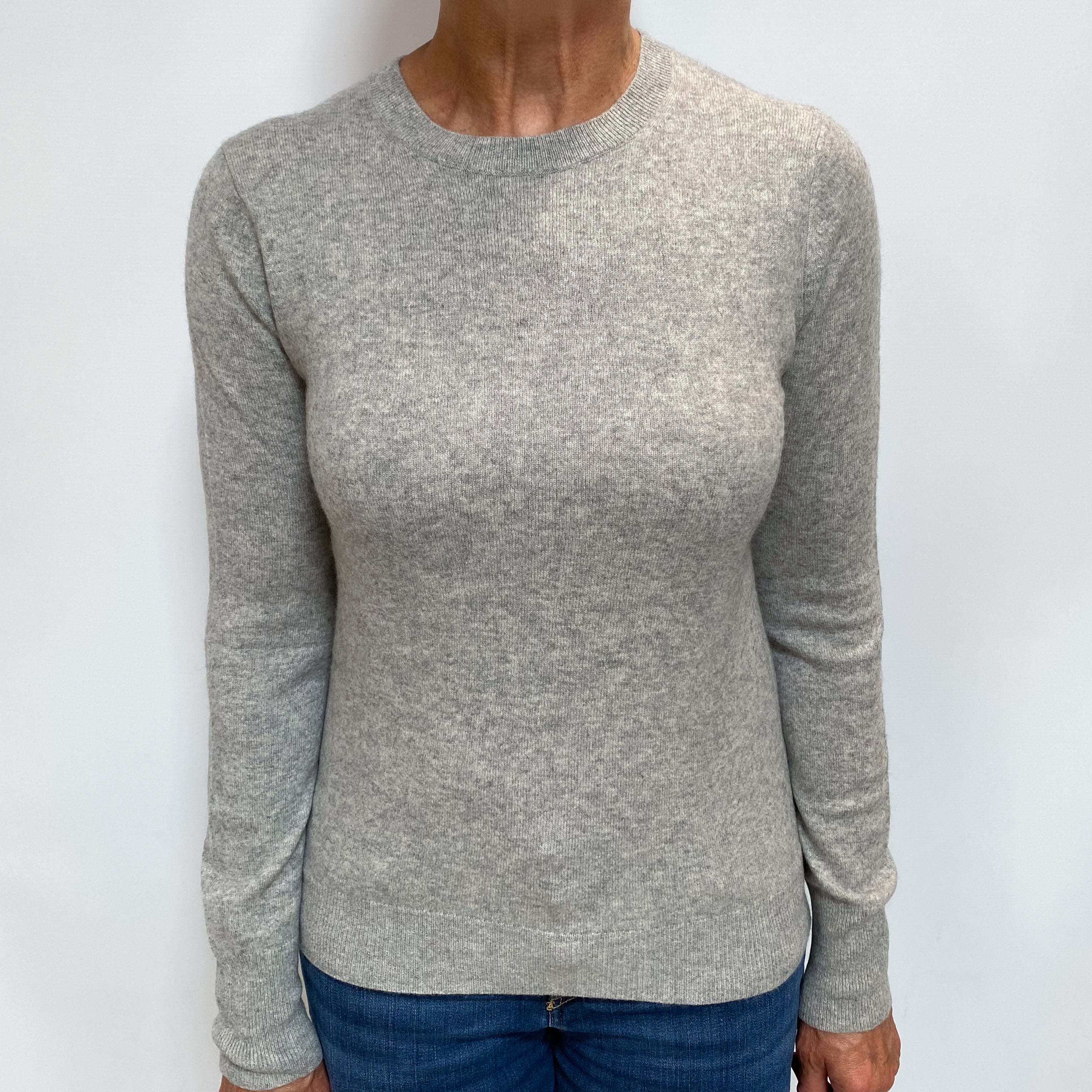 Smoke Grey Cashmere Crew Neck Jumper Medium