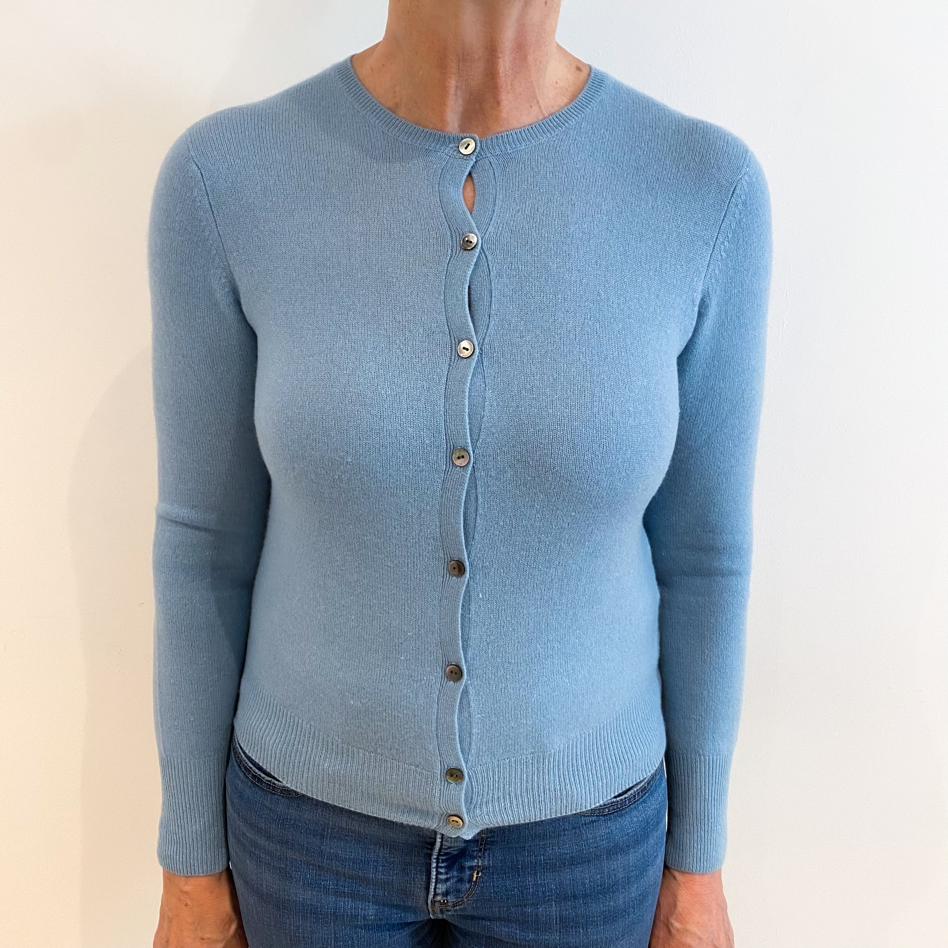 Sky Blue Cashmere Cardigan Medium