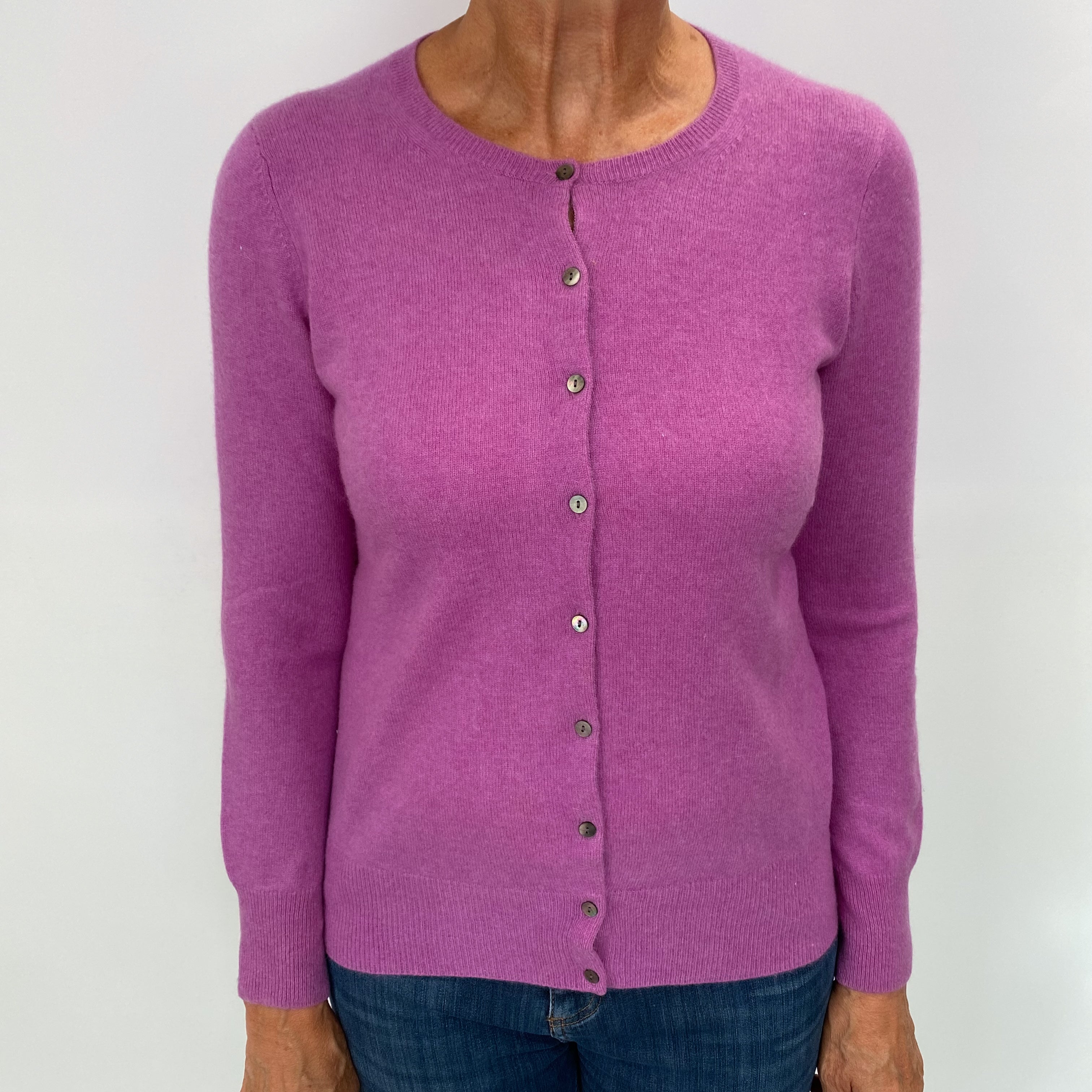 Loganberry Purple Cashmere Cardigan Medium
