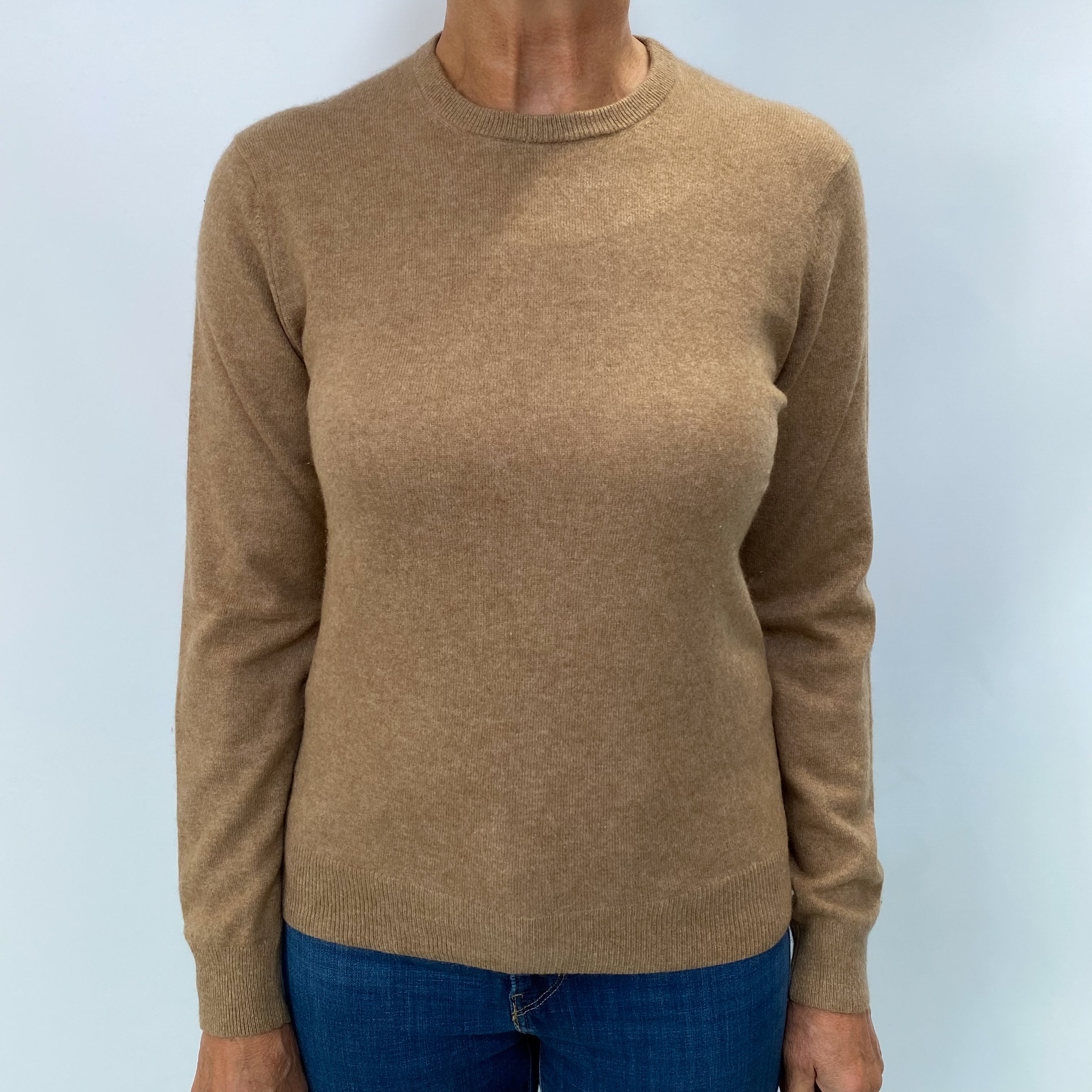 Butterscotch Brown Cashmere Crew Neck Jumper Medium