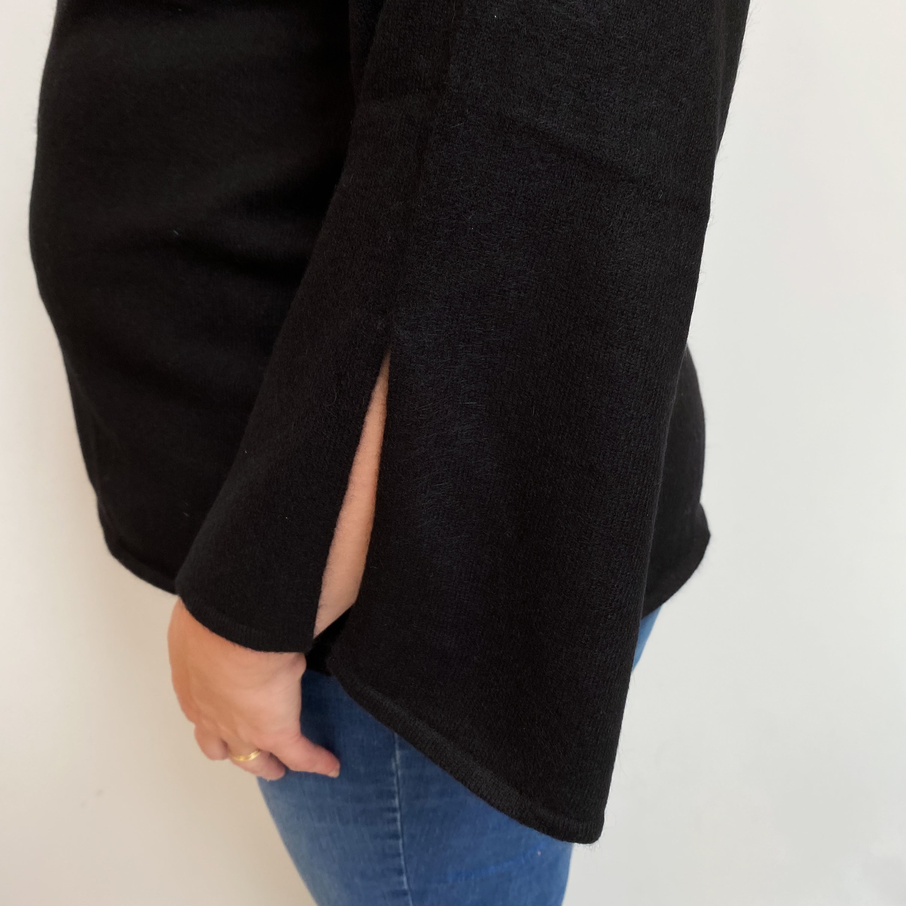 Black Cashmere Crew Neck Jumper Extra Large