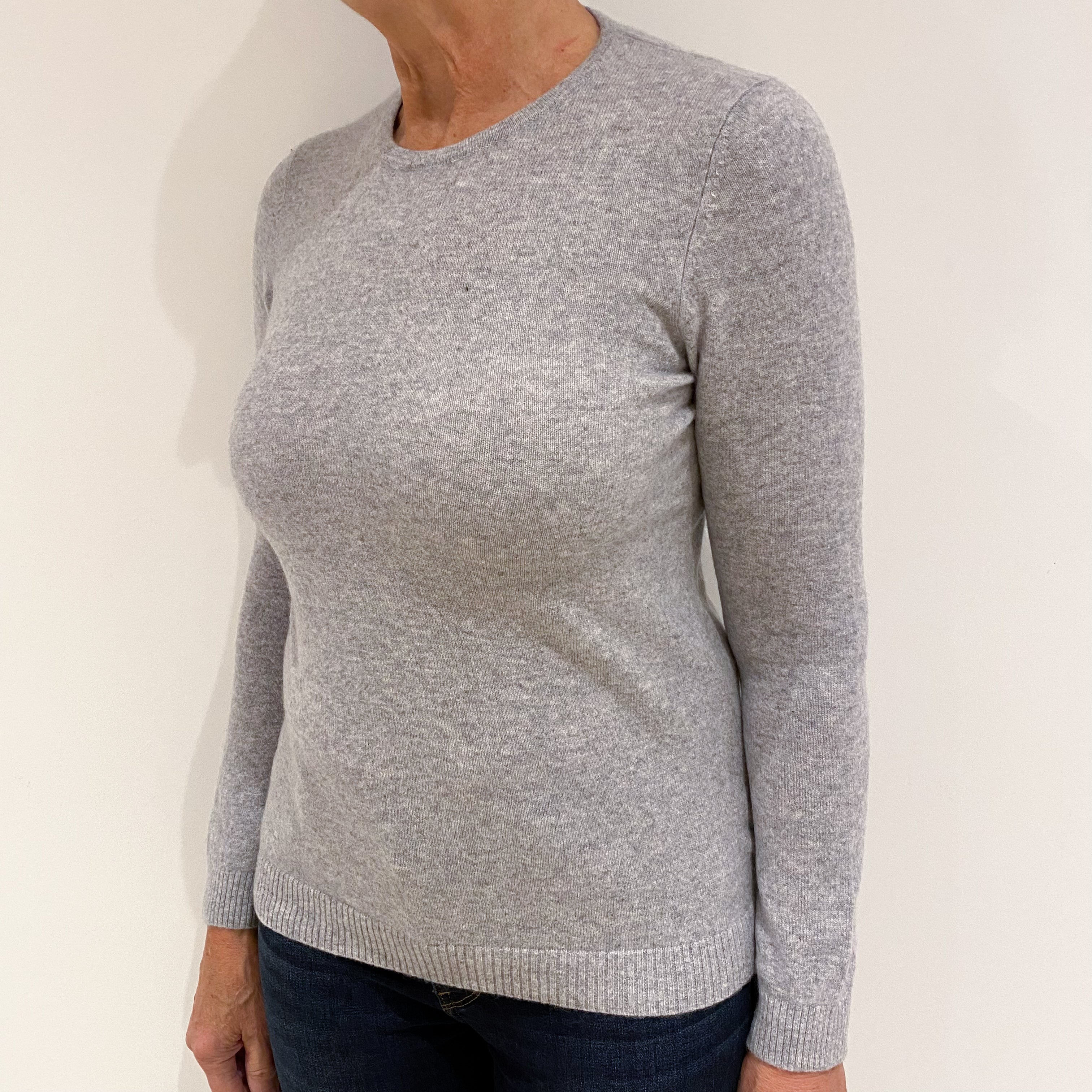Smoke Grey Cashmere Crew Neck Jumper Medium
