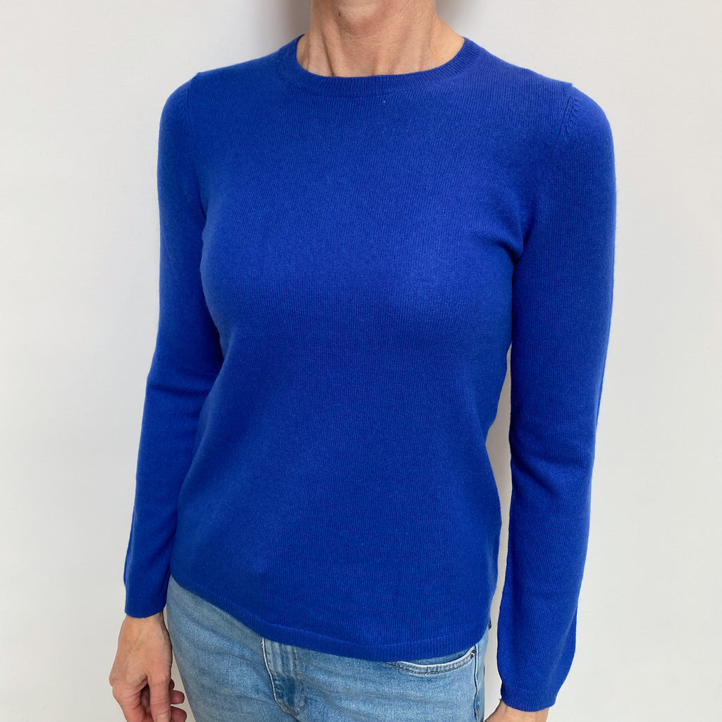 Cobalt Blue Cashmere Crew Neck Jumper Small