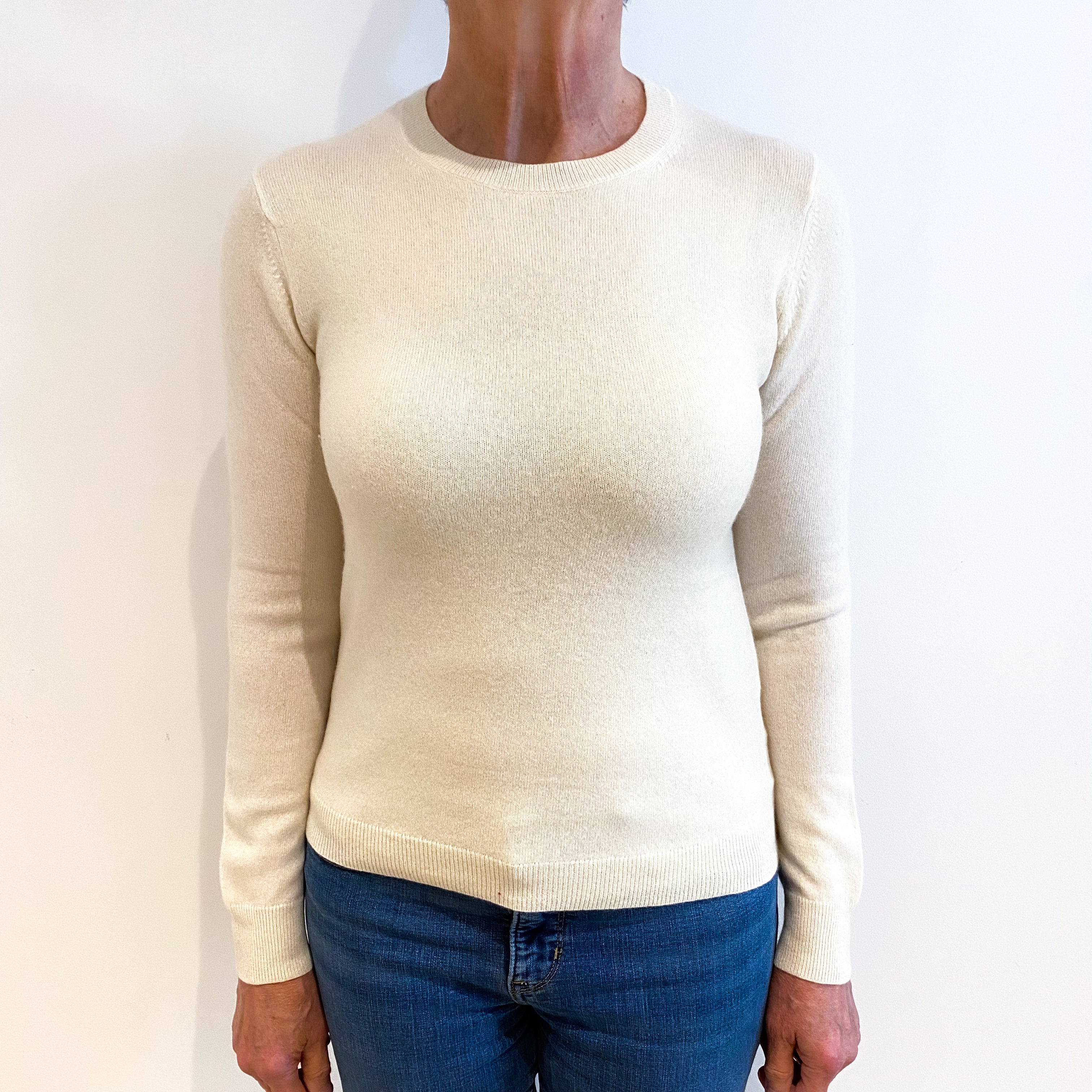 Clotted Cream Cashmere Crew Neck Jumper Medium