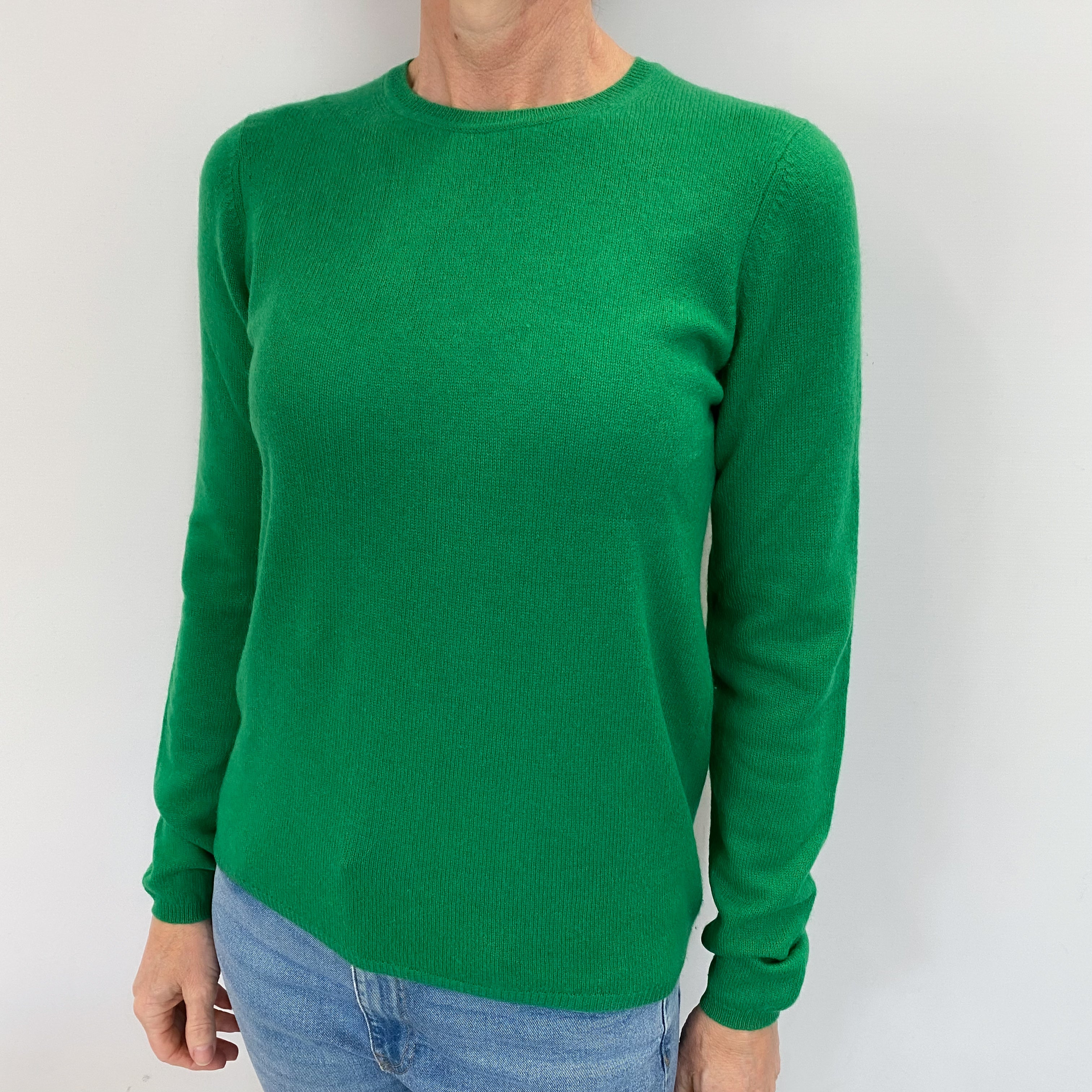Jade Green Cashmere Crew Neck Jumper Small