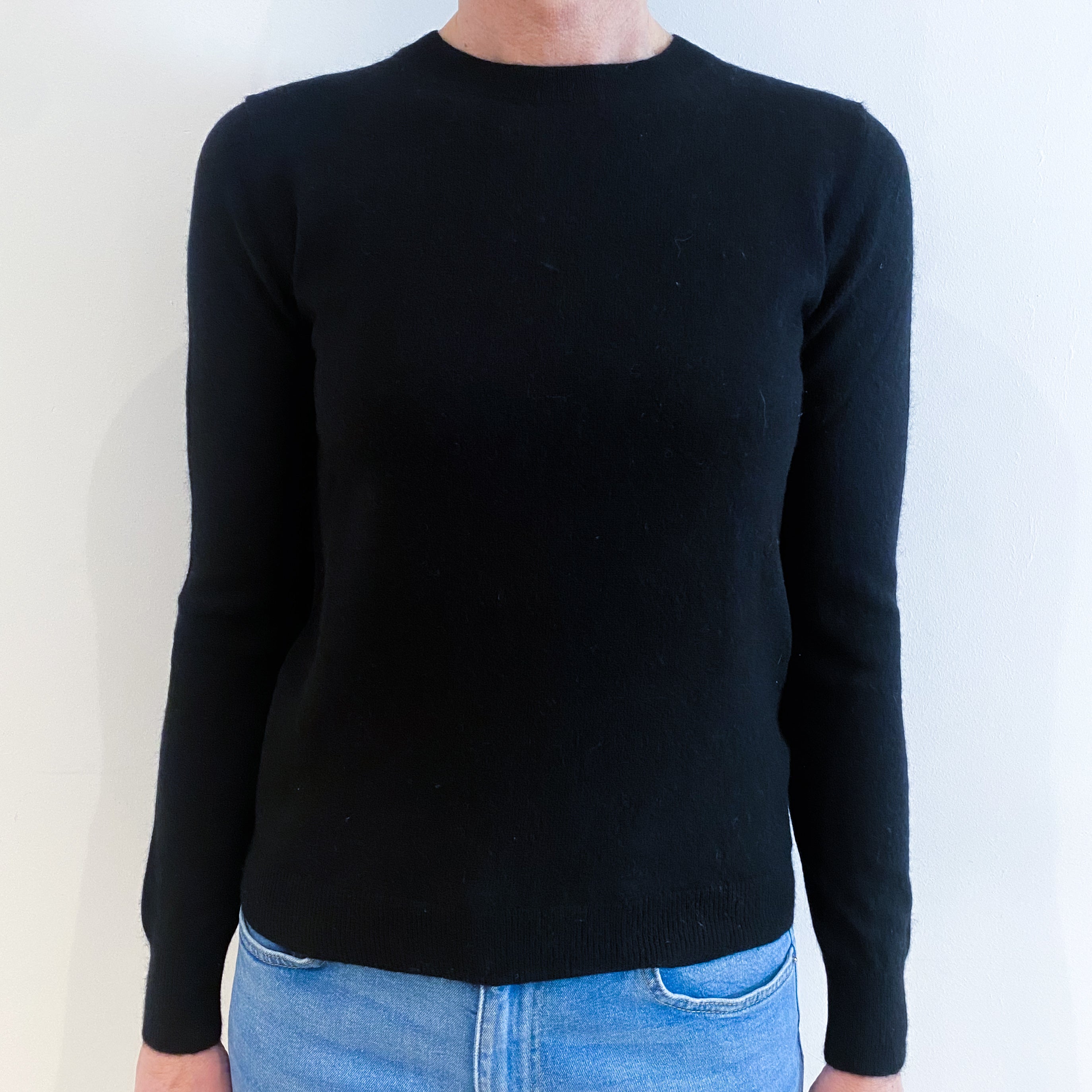 Black Cashmere Crew Neck Jumper Small