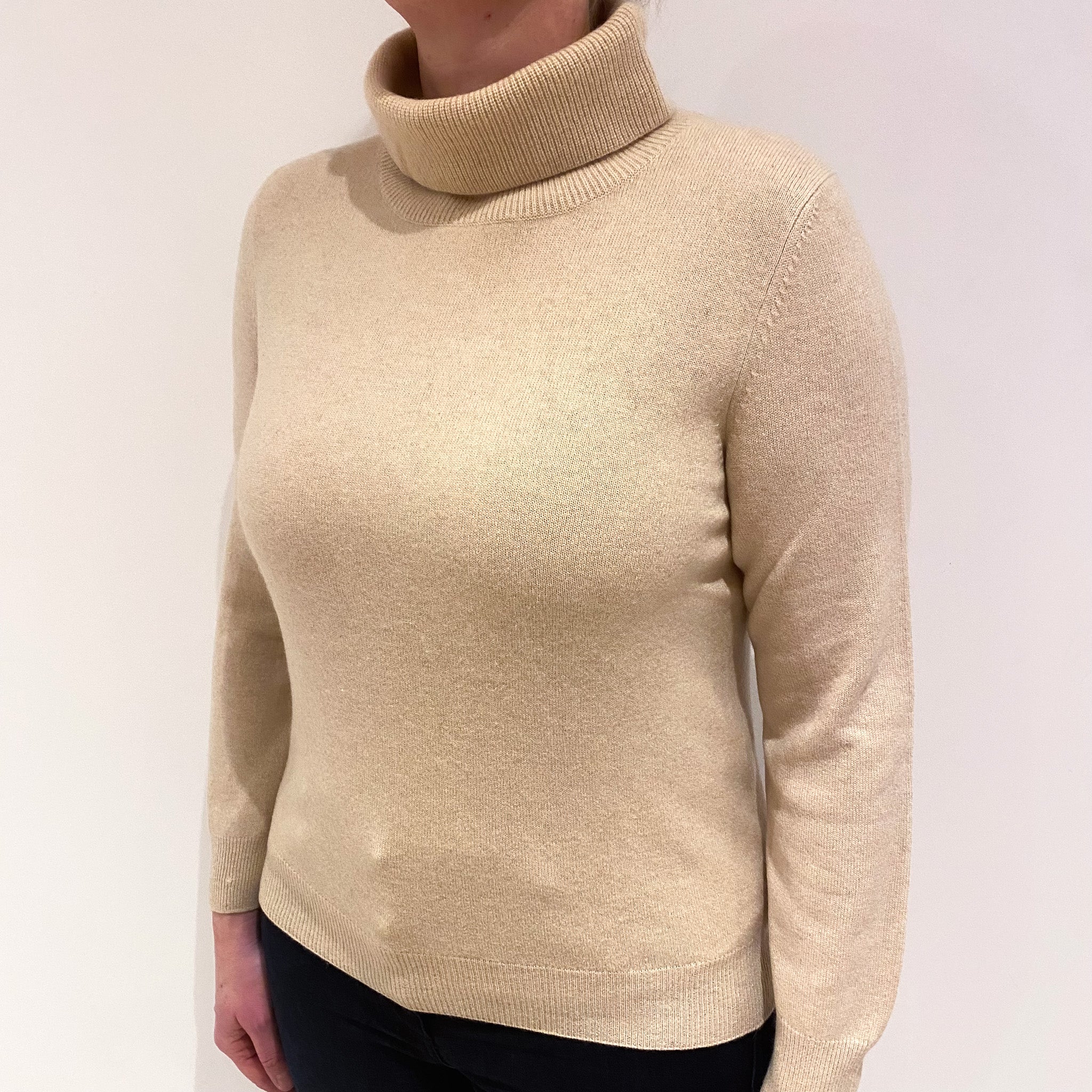 Cashmere Polo Neck Jumper Large